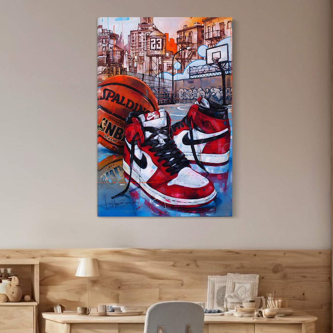 Tablou Canvas Premium, LuxCanva® A1143, Nike Air, Minge, Baschet, Jordan, Culori Vibrante