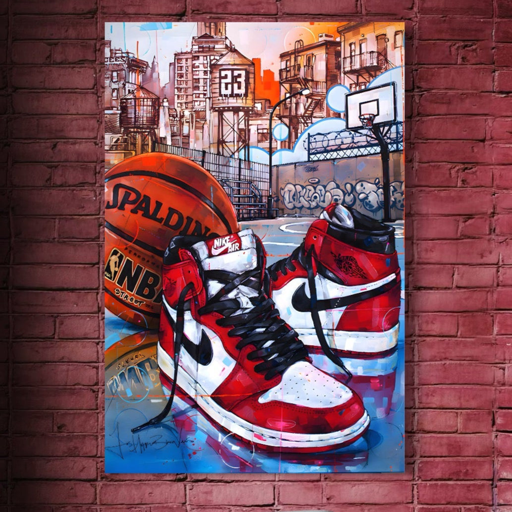 Tablou Canvas Premium, LuxCanva® A1143, Nike Air, Minge, Baschet, Jordan, Culori Vibrante