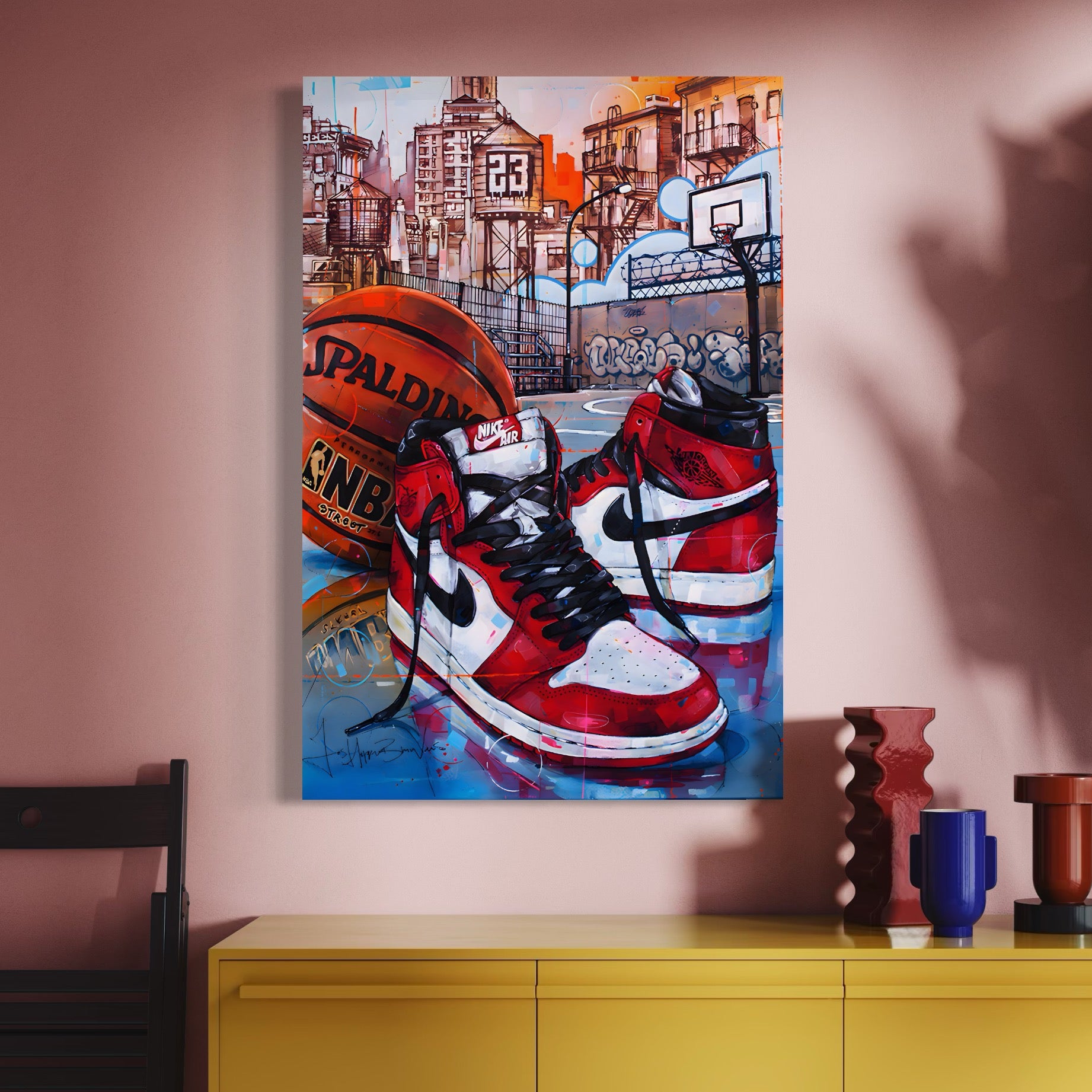 Tablou Canvas Premium, LuxCanva® A1143, Nike Air, Minge, Baschet, Jordan, Culori Vibrante