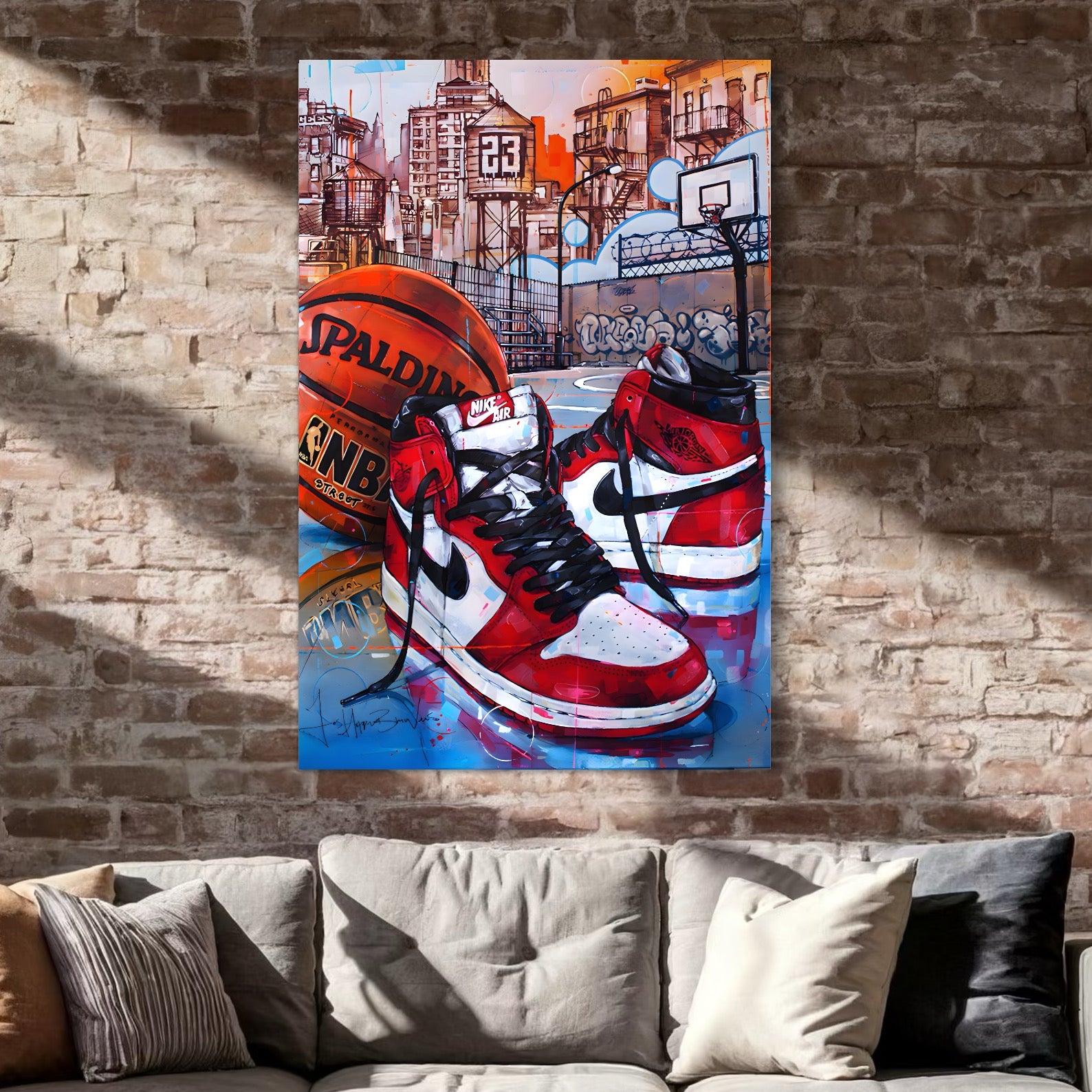 Tablou Canvas Premium, LuxCanva® A1143, Nike Air, Minge, Baschet, Jordan, Culori Vibrante