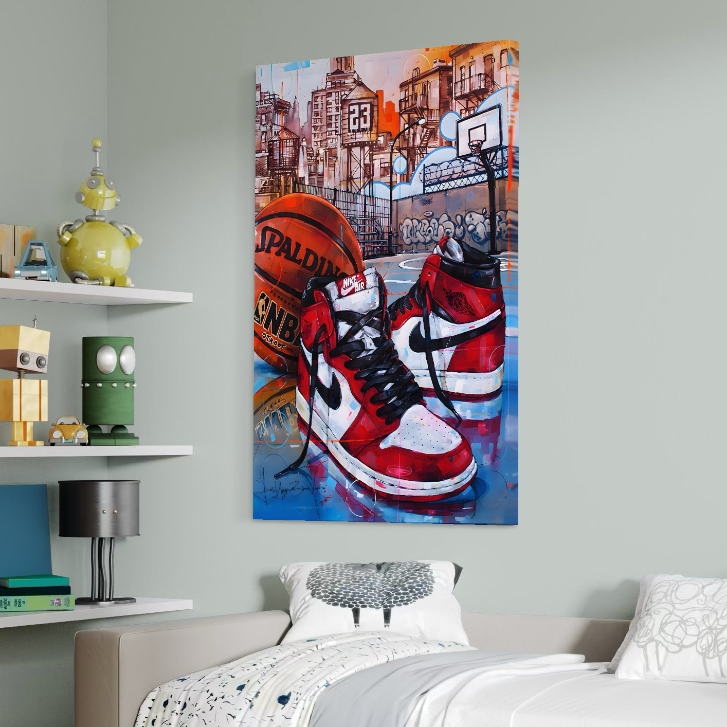 Tablou Canvas Premium, LuxCanva® A1143, Nike Air, Minge, Baschet, Jordan, Culori Vibrante