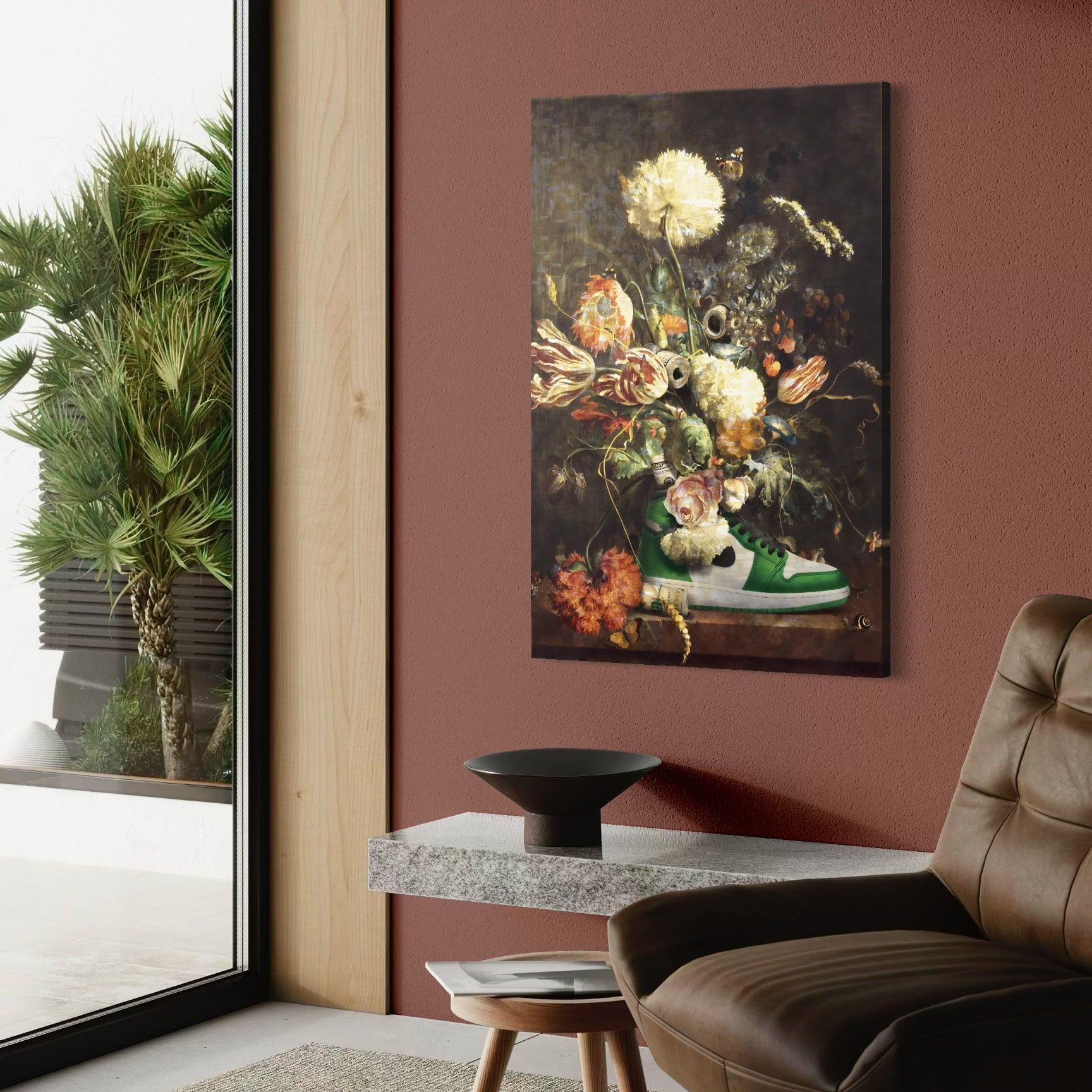 Tablou Canvas Premium, LuxCanva® A1209, Nike Shoes Flowers, Decorativ, Flori, Living, Jordan, Adidas, Dolar, Dormitor, Culori Vibrante