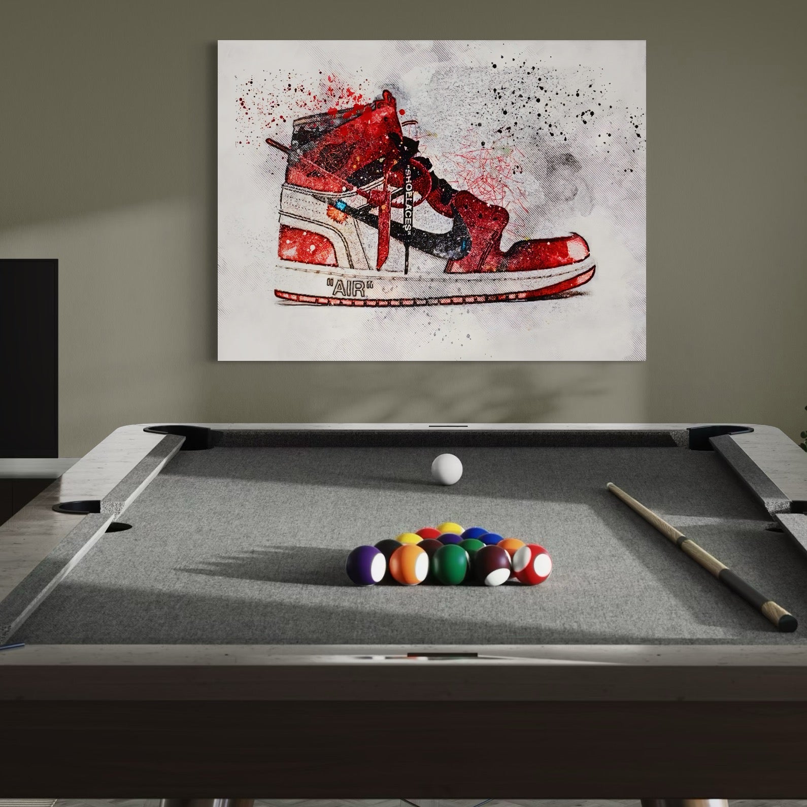 Tablou Canvas Premium, LuxCanva® A1178, Nike Air, Living, Rosu, Jordan, Incaltaminte, Cafenea, Culori Vibrante