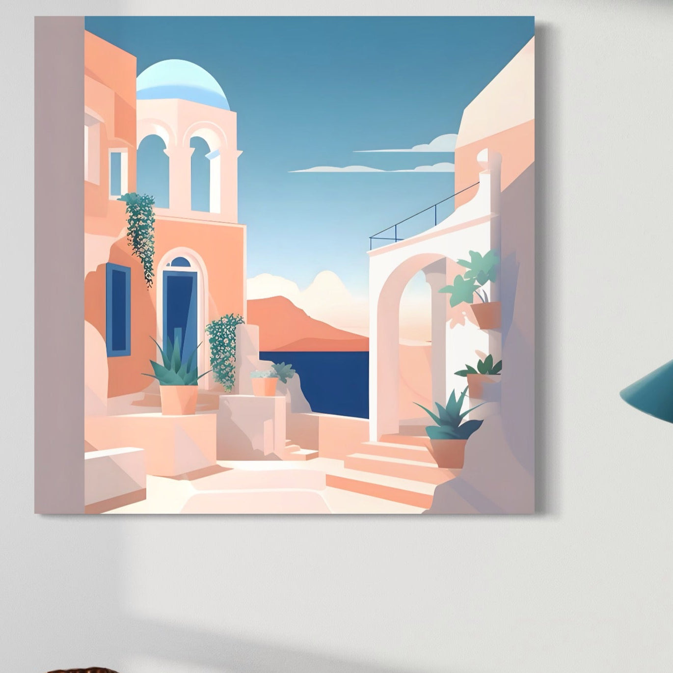 Tablou Canvas Premium LuxCanva® A1504, Cladiri Antice , Dormitor, Oras, Vacanta, Arhitectura, Mare, Room, Culori Vibrante