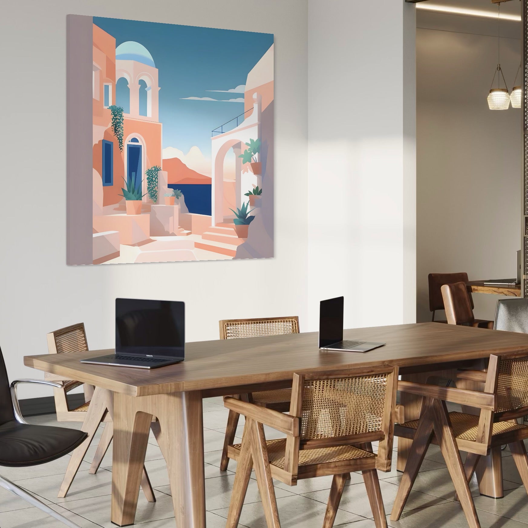 Tablou Canvas Premium LuxCanva® A1504, Cladiri Antice , Dormitor, Oras, Vacanta, Arhitectura, Mare, Room, Culori Vibrante