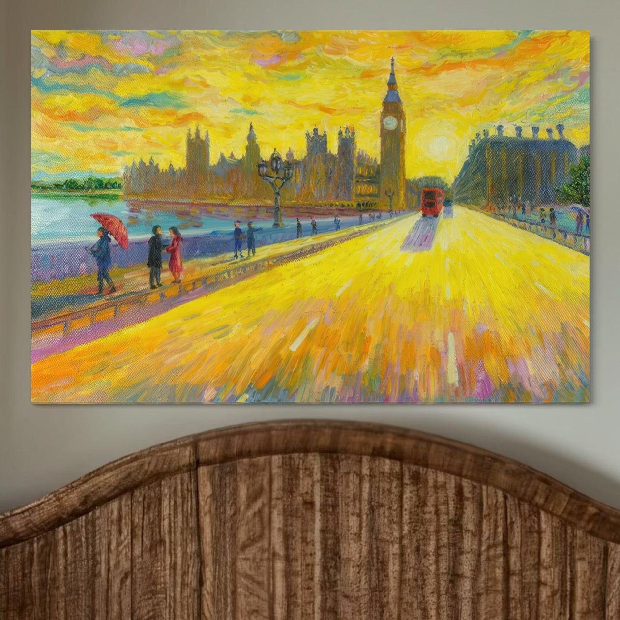 Tablou Canvas Premium LuxCanva® A1337, London Street , Studio, Londra, Oameni, Pod, Plimbare, Relaxare, Dormitor, Culori Vibrante