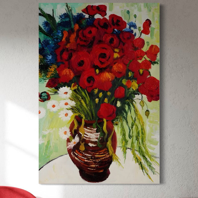 Tablou Canvas Premium LuxCanva® A1511, Margarete Si Maci , Galerie De Arta, Van Gogh, Pictura, Flori, Opera, Living, Culori Vibrante