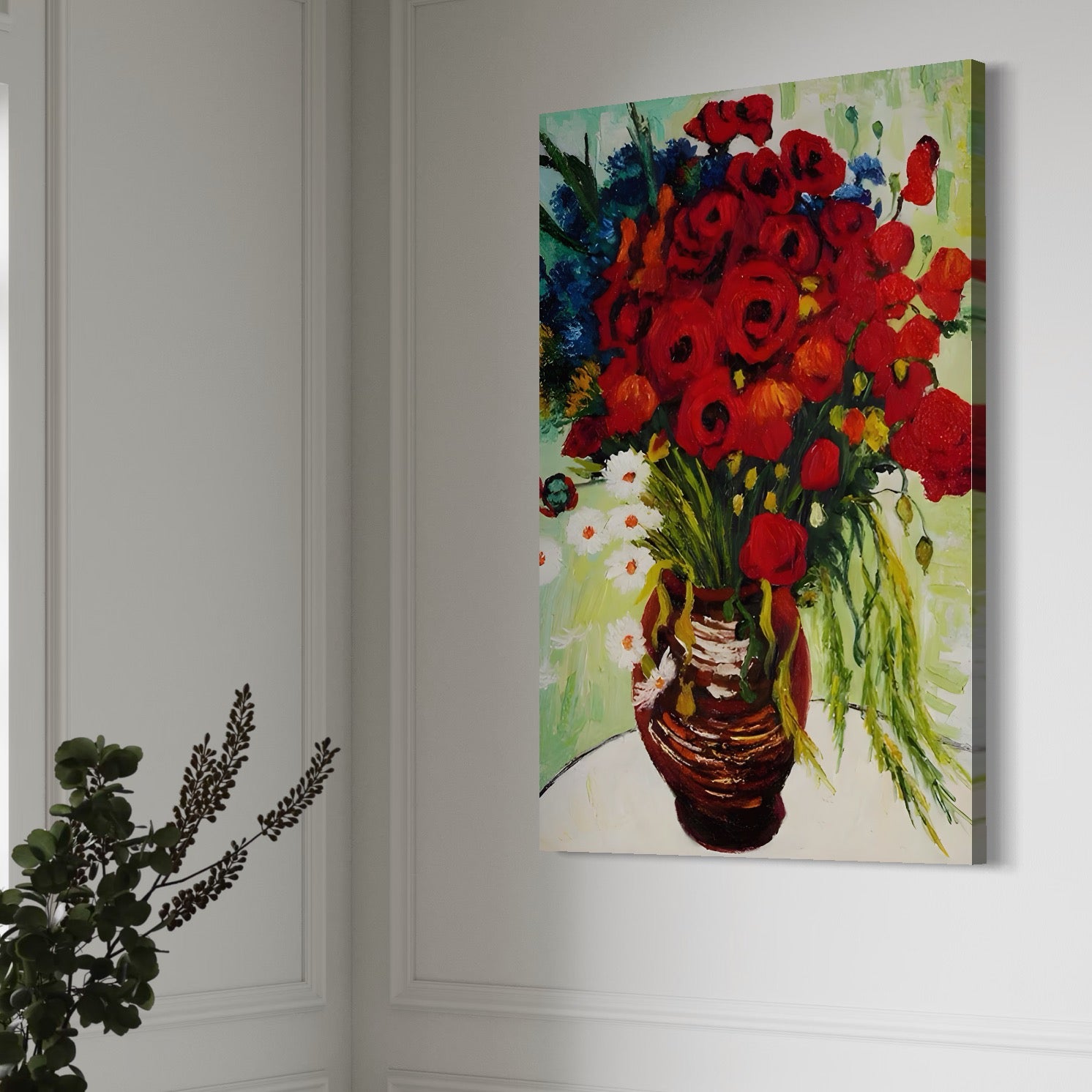 Tablou Canvas Premium LuxCanva® A1511, Margarete Si Maci , Galerie De Arta, Van Gogh, Pictura, Flori, Opera, Living, Culori Vibrante