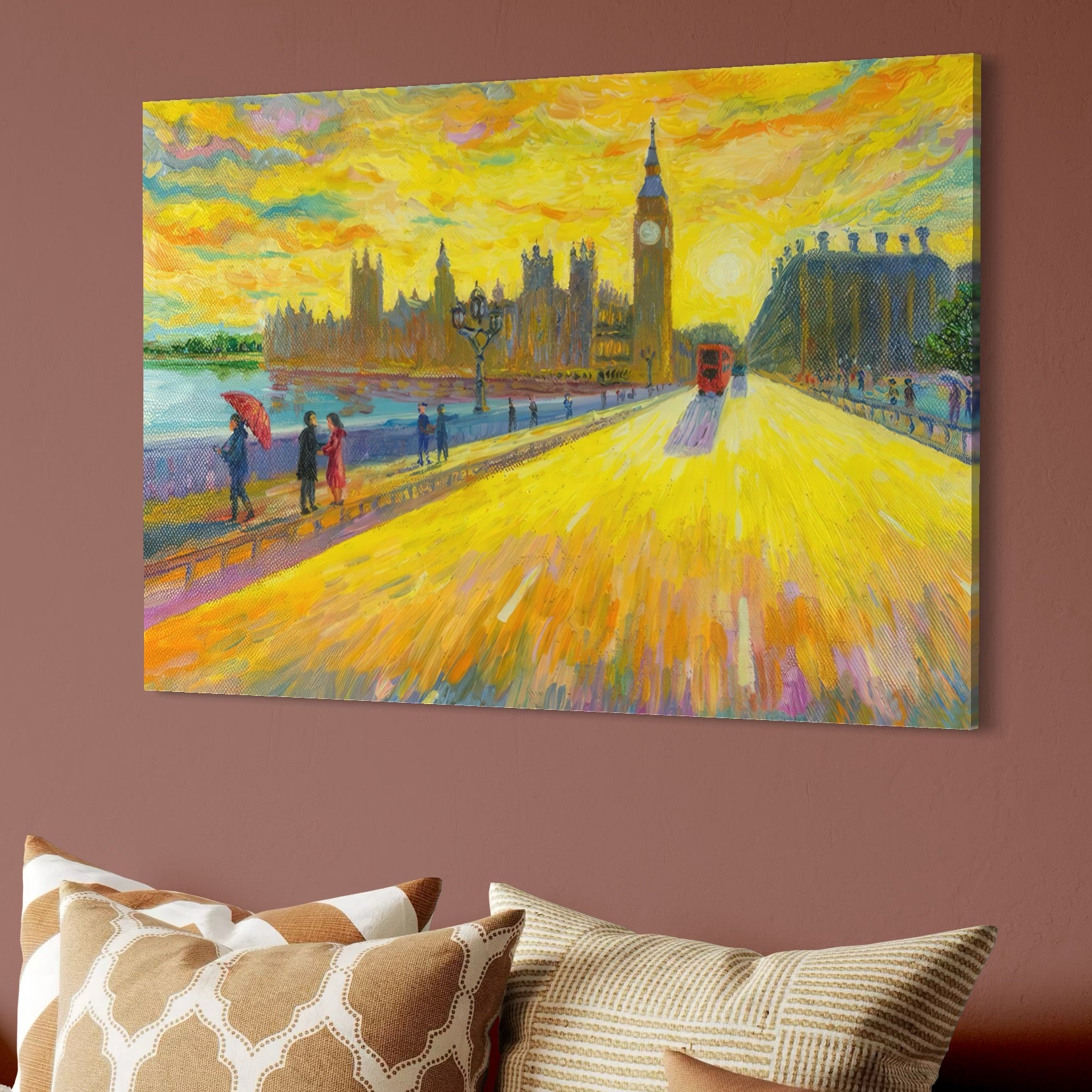 Tablou Canvas Premium LuxCanva® A1337, London Street , Studio, Londra, Oameni, Pod, Plimbare, Relaxare, Dormitor, Culori Vibrante