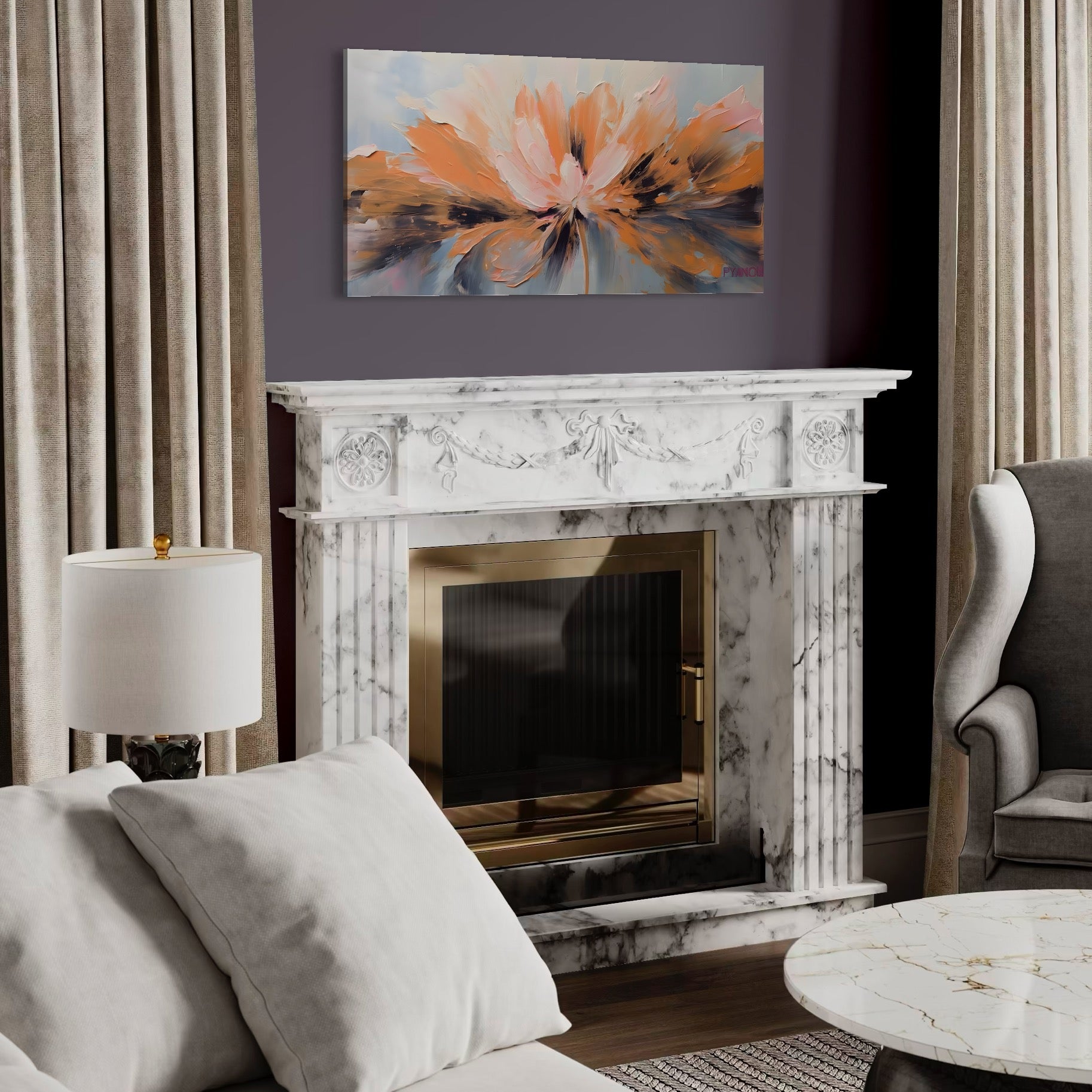 Tablou Canvas Premium, LuxCanva® A1395, Petale Cu Parfum, Dormitor, Floare, Pastel, Decorativ, Culori Vibrante