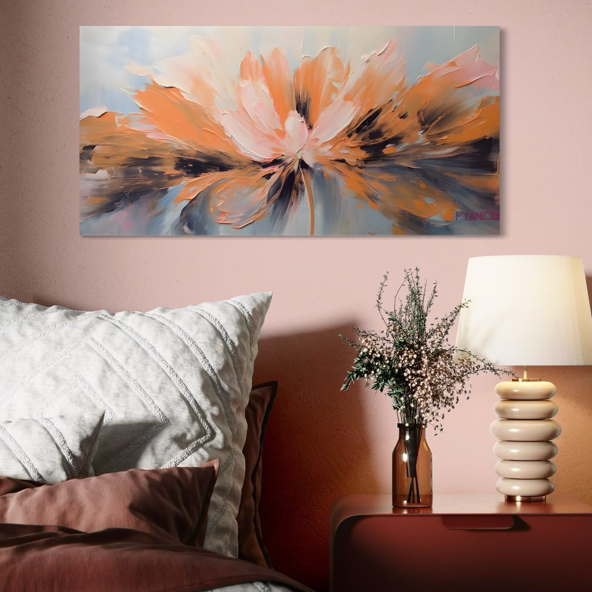 Tablou Canvas Premium, LuxCanva® A1395, Petale Cu Parfum, Dormitor, Floare, Pastel, Decorativ, Culori Vibrante