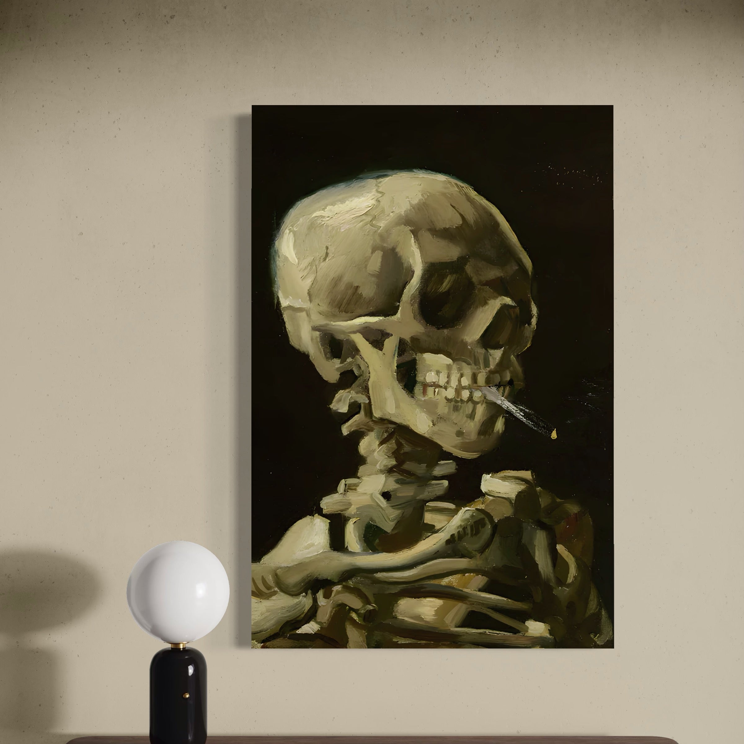 Tablou Canvas Premium LuxCanva® A1513, Skeletons , Room, Tigara, Schelete, Oase, Living, Culori Vibrante