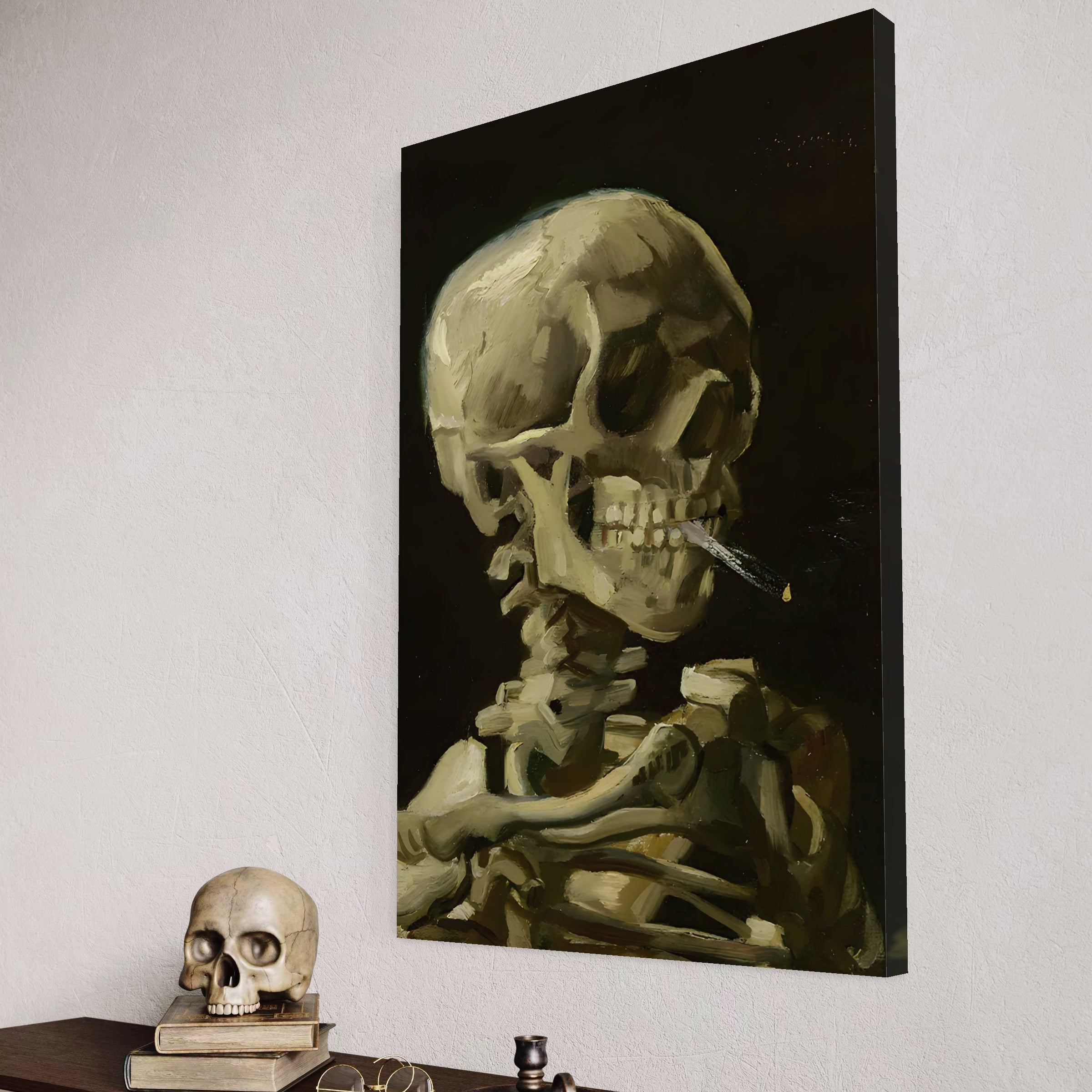 Tablou Canvas Premium LuxCanva® A1513, Skeletons , Room, Tigara, Schelete, Oase, Living, Culori Vibrante
