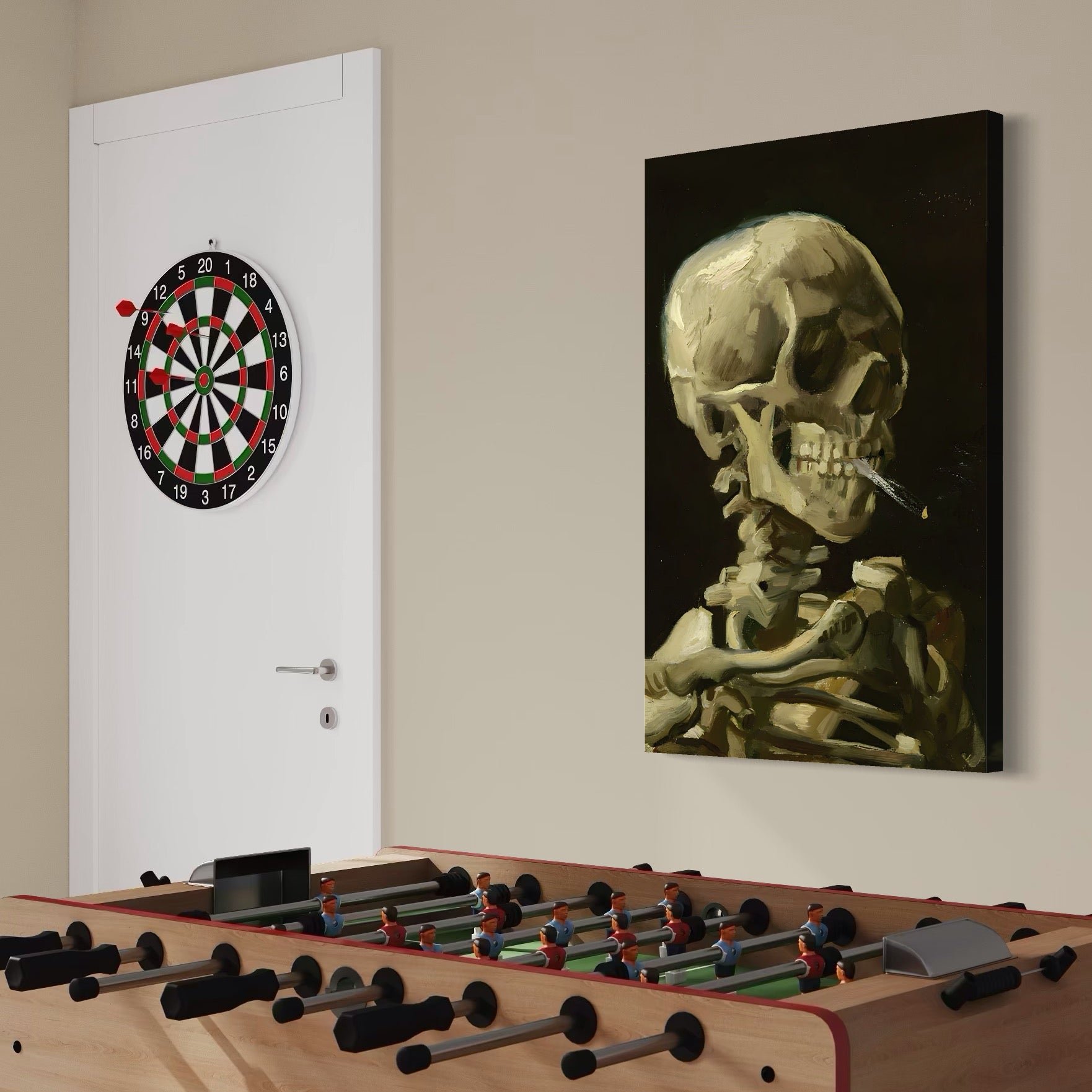 Tablou Canvas Premium LuxCanva® A1513, Skeletons , Room, Tigara, Schelete, Oase, Living, Culori Vibrante