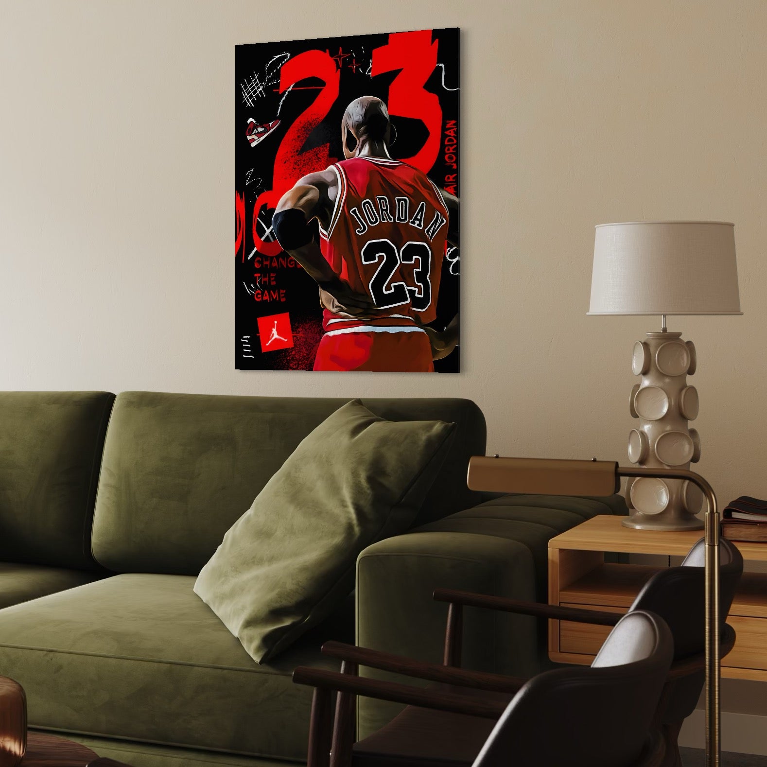 Tablou Canvas Premium, LuxCanva® A1490, Jordan23 , Room, Baschet, NBA, Sportiv, Personalitati, Club Sportiv, Culori Vibrante