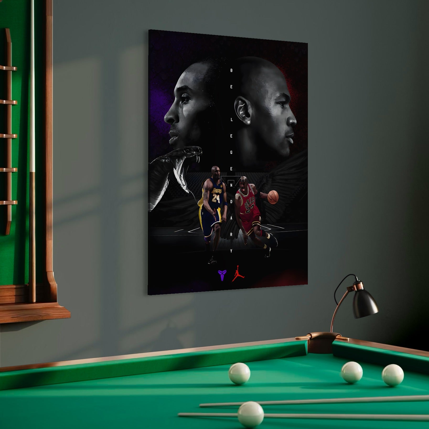 Tablou Canvas Premium, LuxCanva® A1547, Be Legendary , Michael Jordan, Kobe Bryant, Vedete, Sportivi, Living, Culori Vibrante