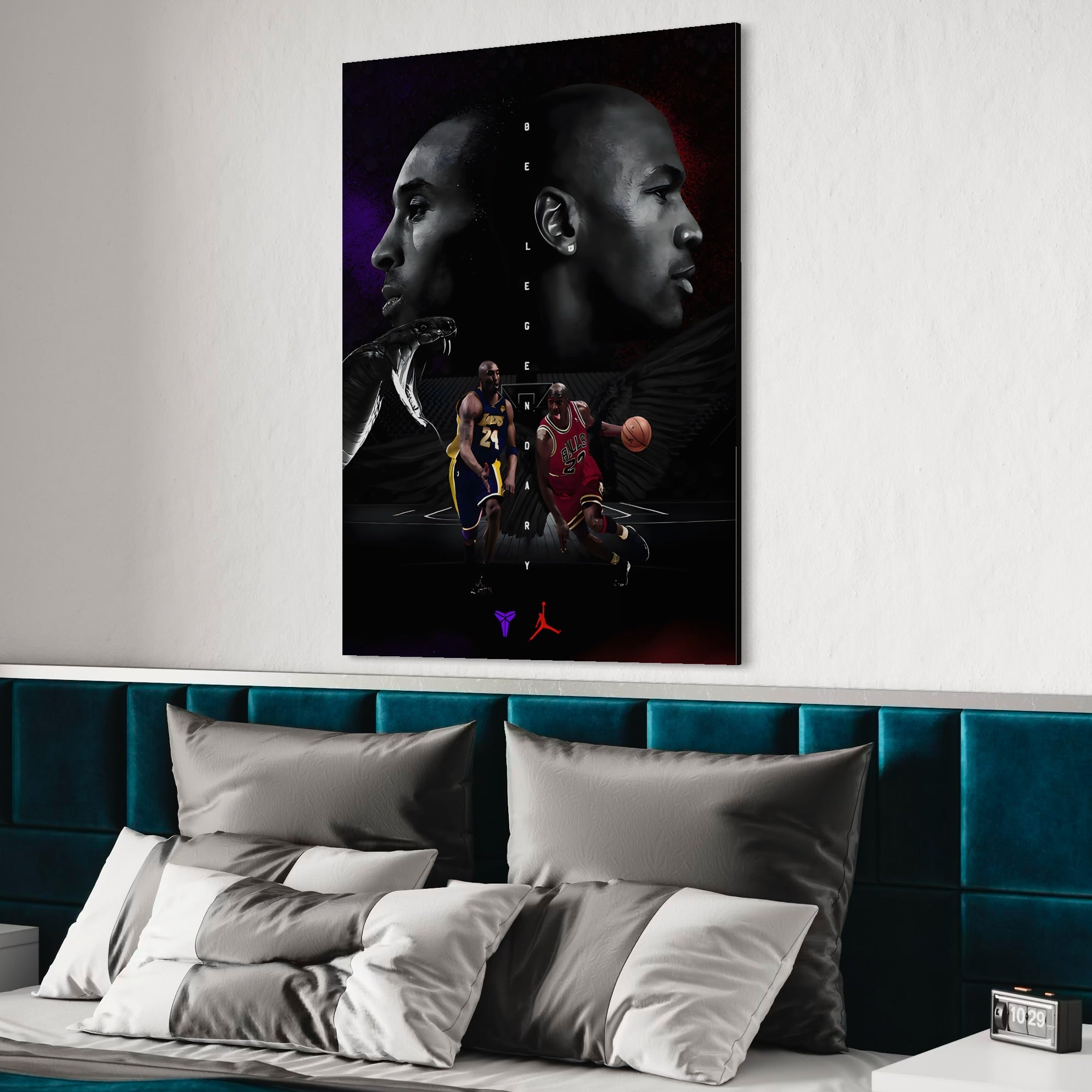 Tablou Canvas Premium, LuxCanva® A1547, Be Legendary , Michael Jordan, Kobe Bryant, Vedete, Sportivi, Living, Culori Vibrante