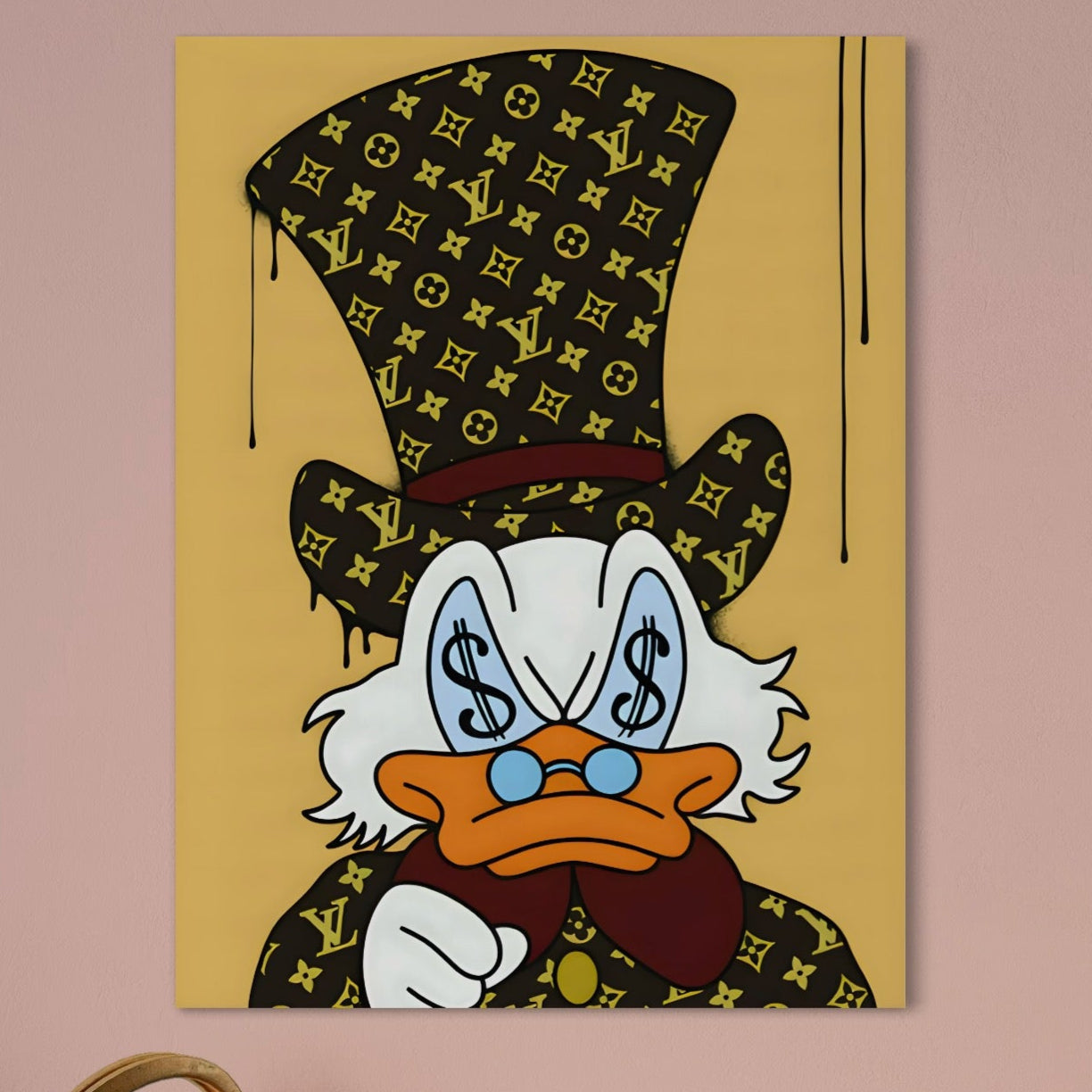 Tablou Canvas Premium, LuxCanva® A1551, Dollar Mr.Scrooge, Decorativ, Camera Copil, Rata, Bani, Vuitton, Desene, Cartoon, Living, Culori Vibrante