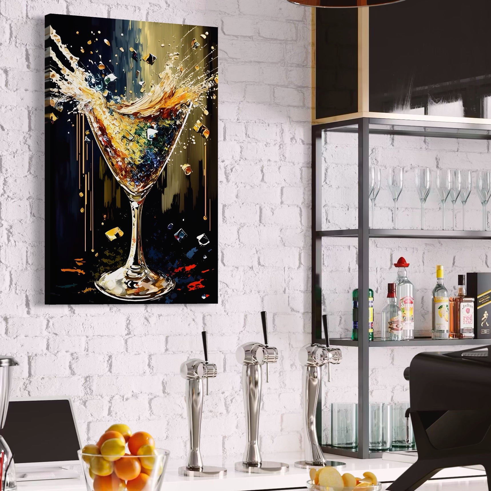 Tablou Canvas Premium LuxCanva® A1522, Glass Of Surprises , Pahar, Cocktail, Party, Dormitor, Culori Vibrante