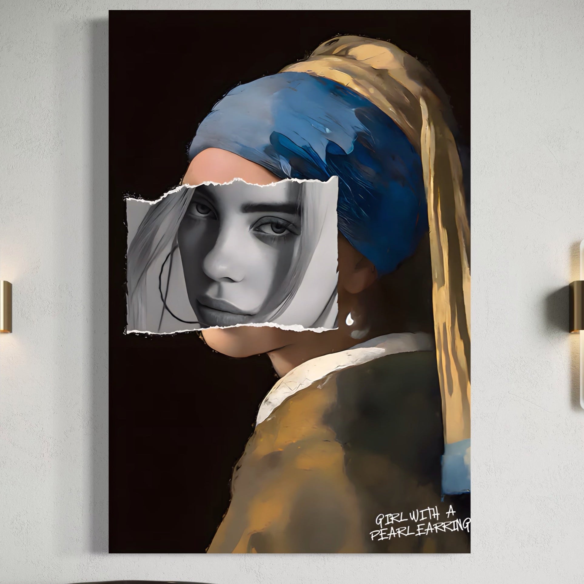 Tablou Canvas Premium LuxCanva® A1525, Fata Cu Cercei De Perle , Room, Portret, Feminin, Decorativ, Living, Culori Vibrante