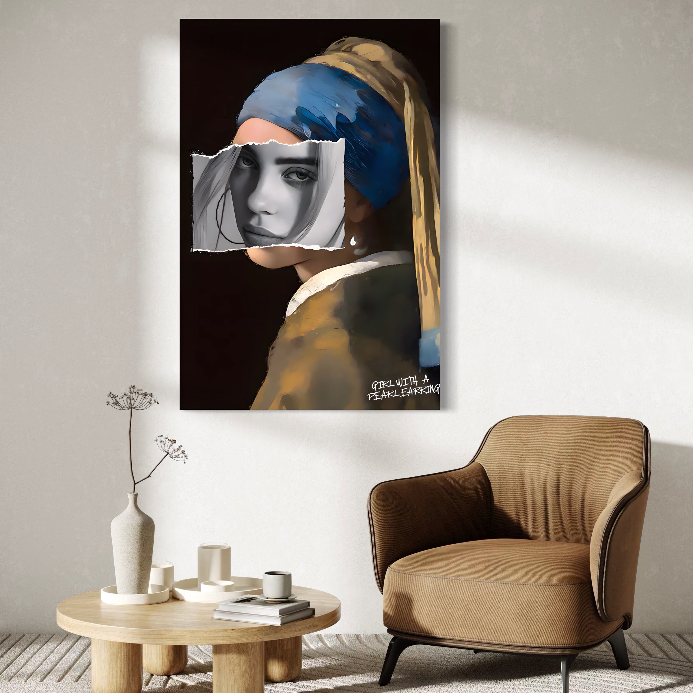 Tablou Canvas Premium LuxCanva® A1525, Fata Cu Cercei De Perle , Room, Portret, Feminin, Decorativ, Living, Culori Vibrante