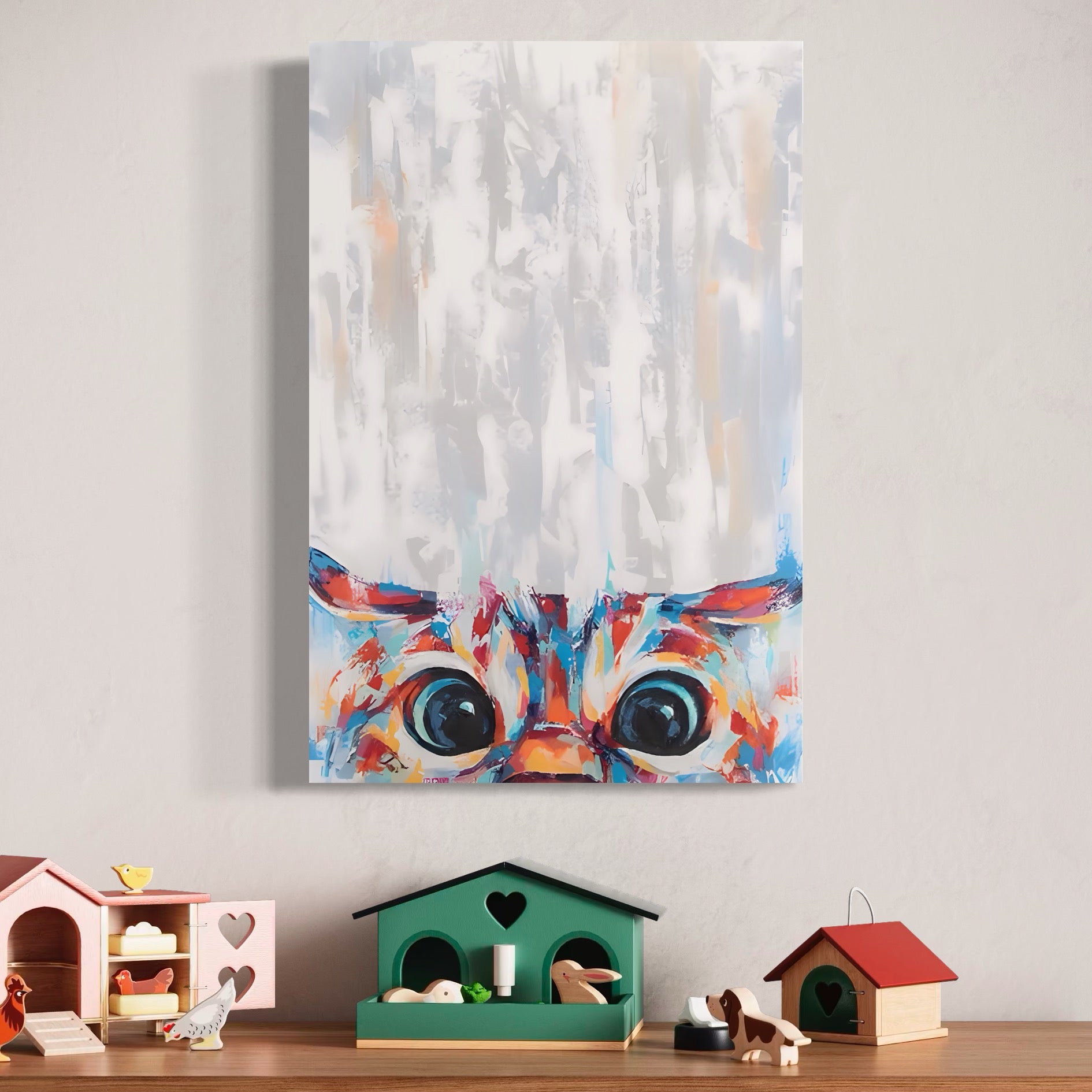 Tablou Canvas Premium LuxCanva® A1529, Cat Eyes , Room, Pisica, Privire, Animal, Felina, Dressing, Club Sportiv, Culori Vibrante