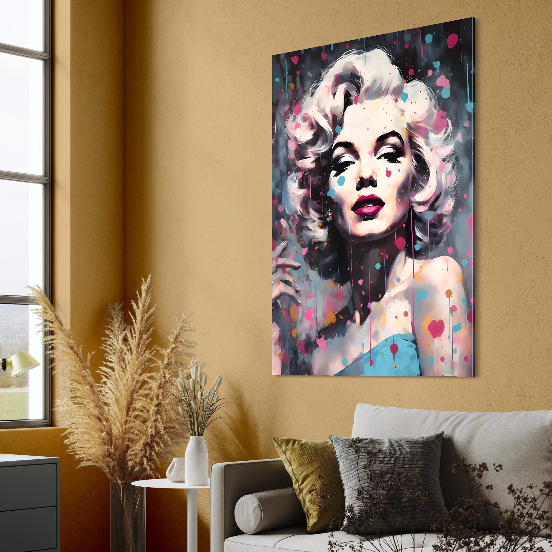 Tablou Canvas Premium, LuxCanva® C1159, Sexy Marilyn Monroe, Culori, Icon, Diva, Beautiful, Living Room, Relaxare, Culori Vibrante