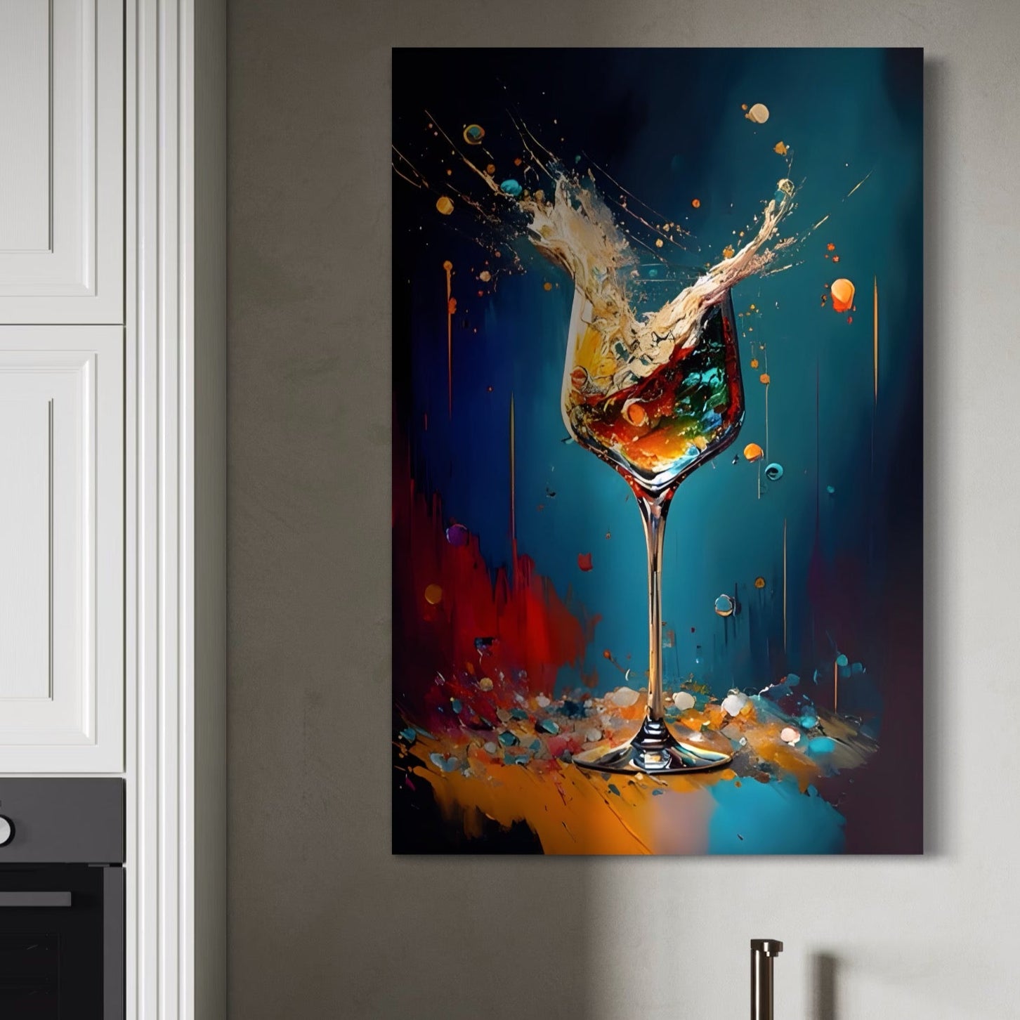 Tablou Canvas Premium LuxCanva® A1533, Picaturi De Gheata , Room, Cocktail, Alcool, Colorat, Restaurant, Culori Vibrante