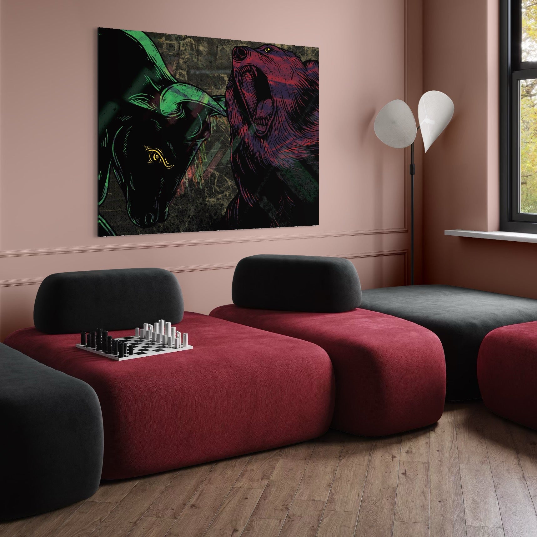 Tablou Canvas Premium, LuxCanva® A1040, Stock Market, Bear Market, Bull Market, Financiar, Culori Vibrante