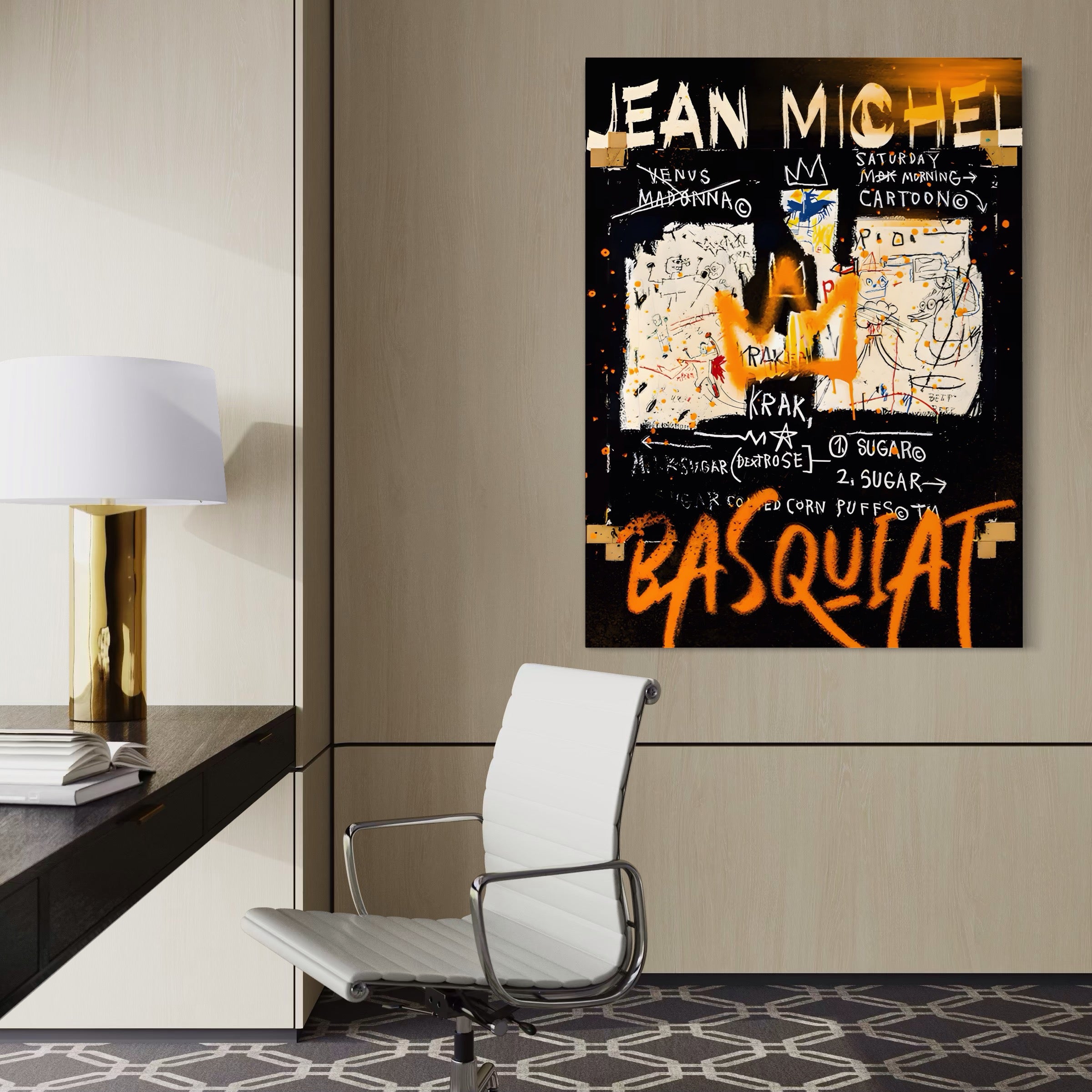 Tablou Canvas Premium LuxCanva® A1538, SAMO Basquiat ,  Game, Graffiti, Arta, Jean Michel, Cartoon, Living, Culori Vibrante