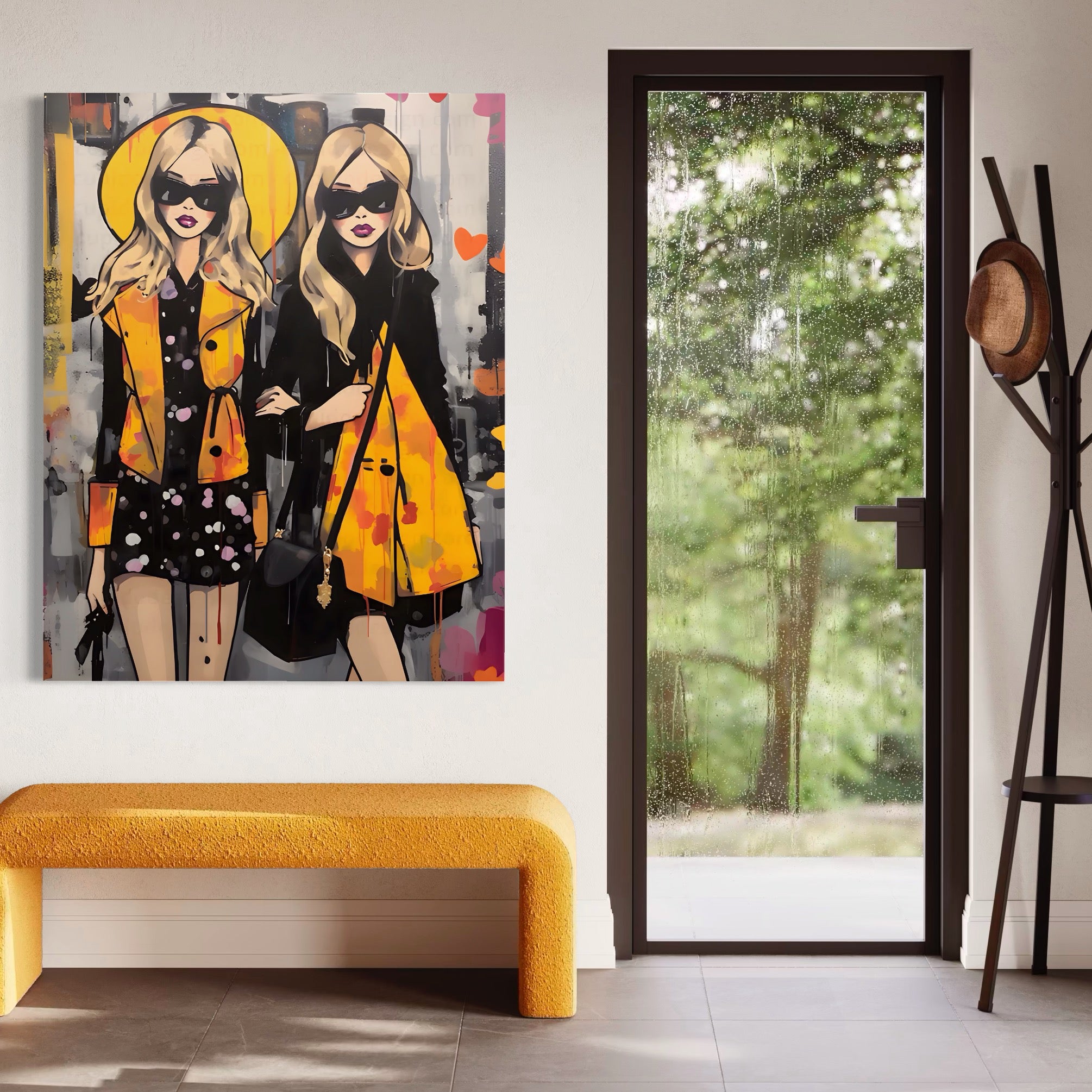 Tablou Canvas Premium LuxCanva® A1543, 2Power Girl , Room, Prietenie, Fete, Modele, Cumparaturi, Living, Culori Vibrante