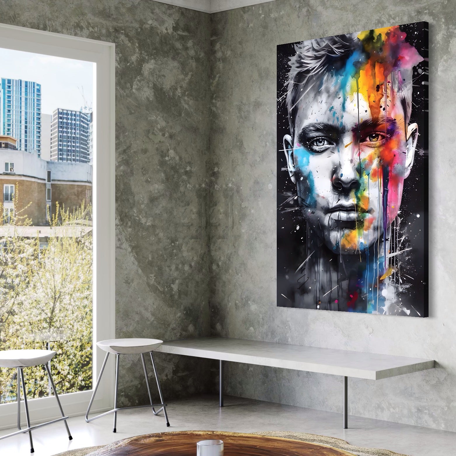 Tablou Canvas Premium LuxCanva® A1546, Beautiful Boy ,  Barbat, Model, Frumuste, Decorativ, Living, Culori Vibrante