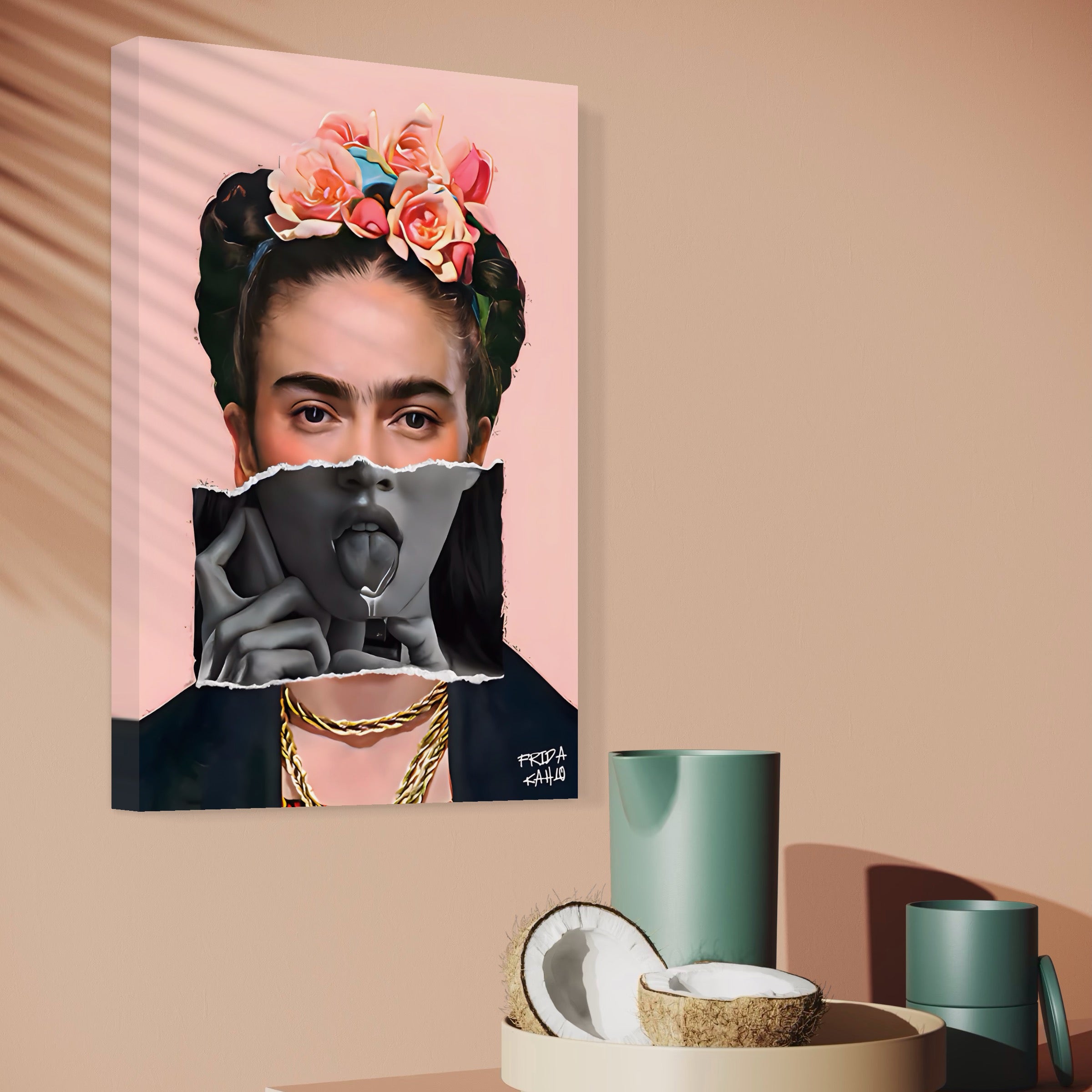 Tablou Canvas Premium LuxCanva® A1548, Frida Kahlo ,  Decorativ, Arta Moderna, Artista, Pictorita, Living, Culori Vibrante