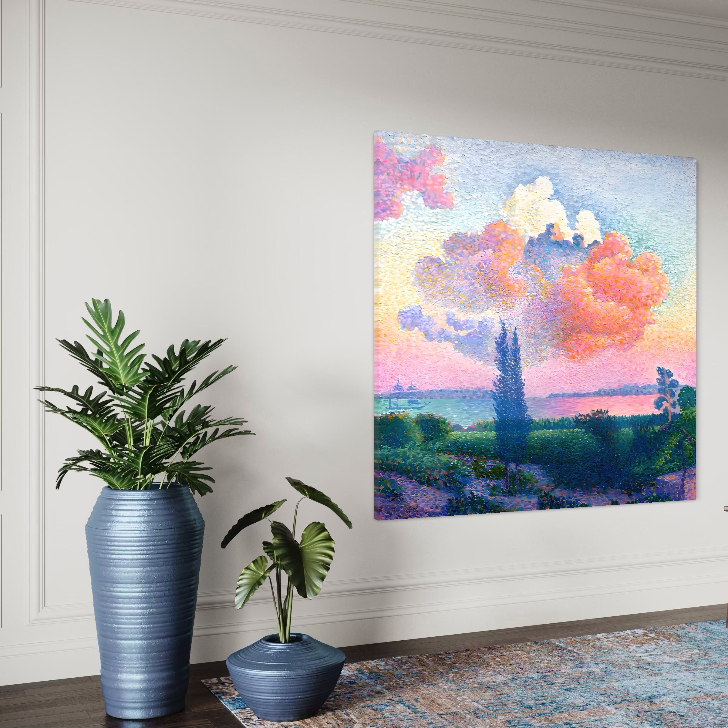 Tablou Canvas Premium LuxCanva® A1554, The Rose Cloud , Arta, Henri Edmond, Peisaj, Cer, Culori Vibrante