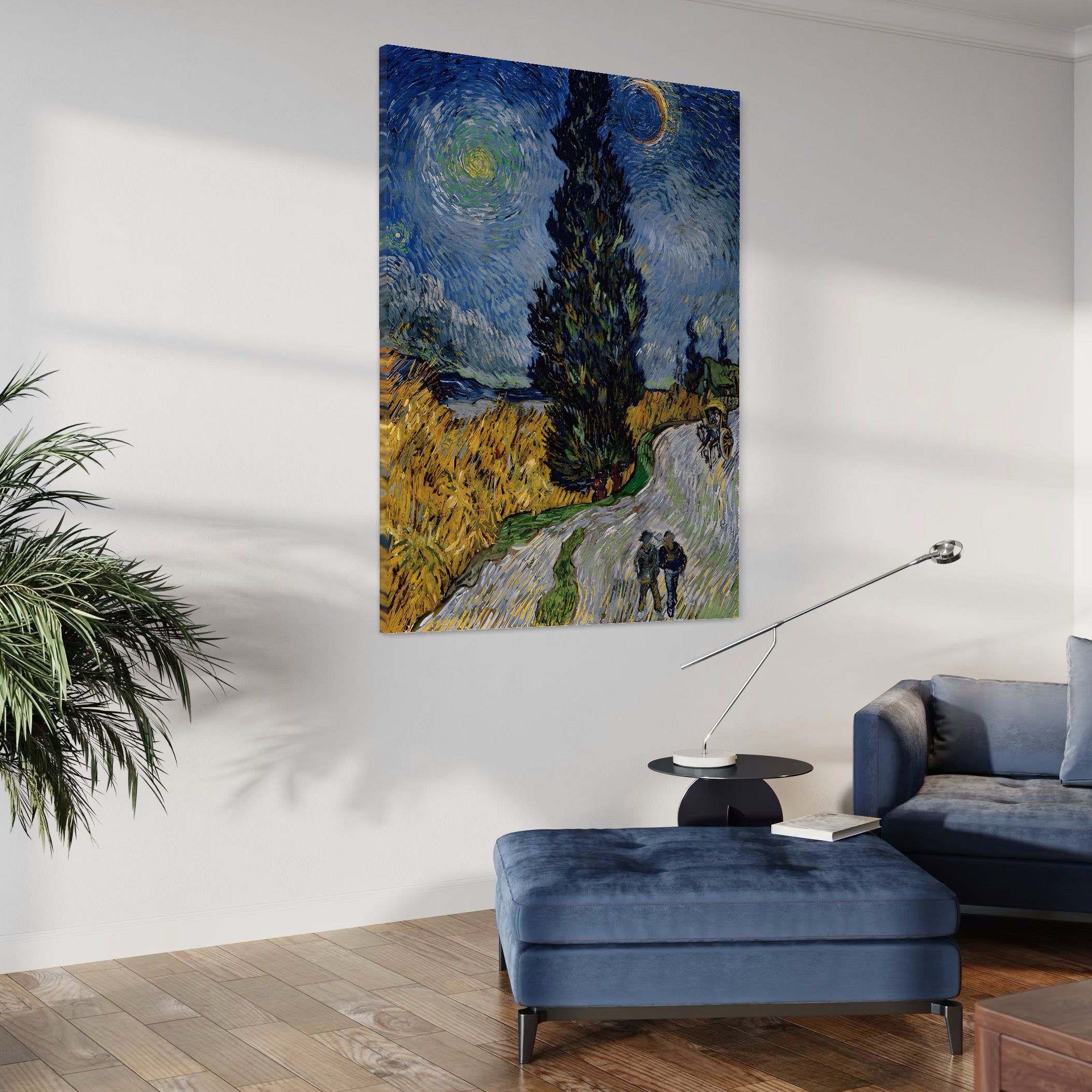 Tablou Canvas Premium LuxCanva® A1568, Drum Cu Cypress Si Star , Room, Van Gogh, Pictor, Artist, Living, Culori Vibrante