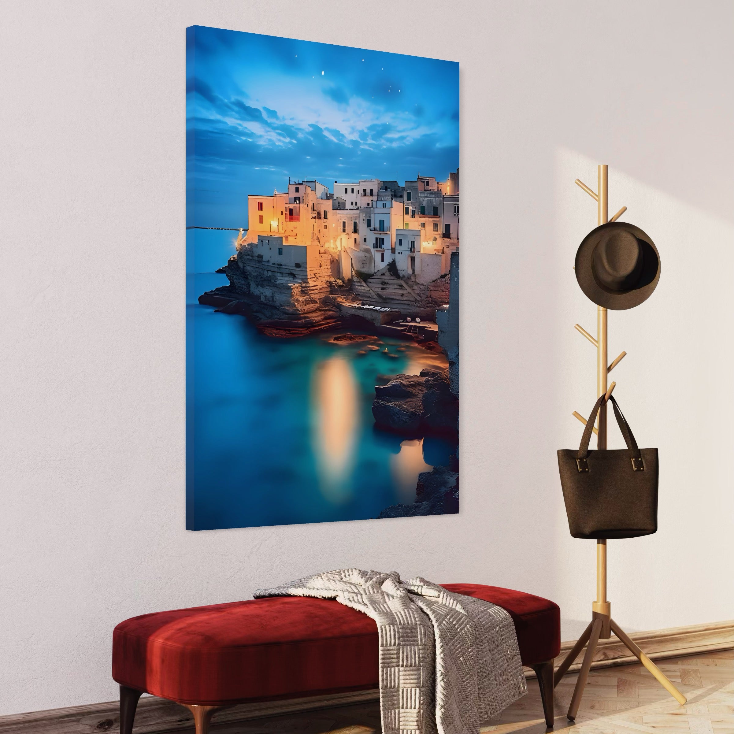 Tablou Canvas Premium LuxCanva® A1571, Vis La Malul Marii ,  Room, Cladiri, Arhitectura, Tarm, Living, Culori Vibrante