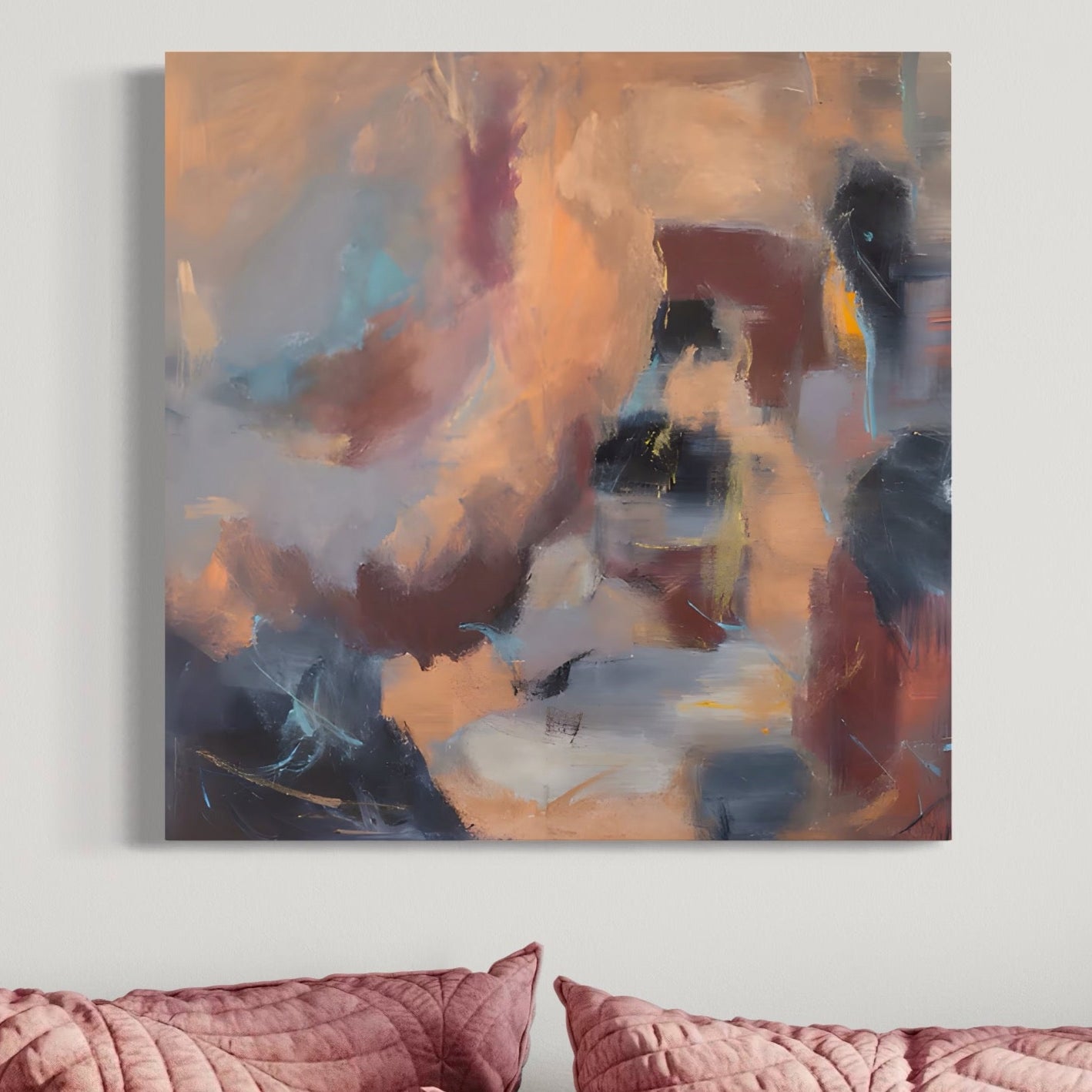 Tablou Canvas Premium LuxCanva® A1577, MultiBrown , Living, Abstract, Decorativ, Maro, Room, Culori Vibrante