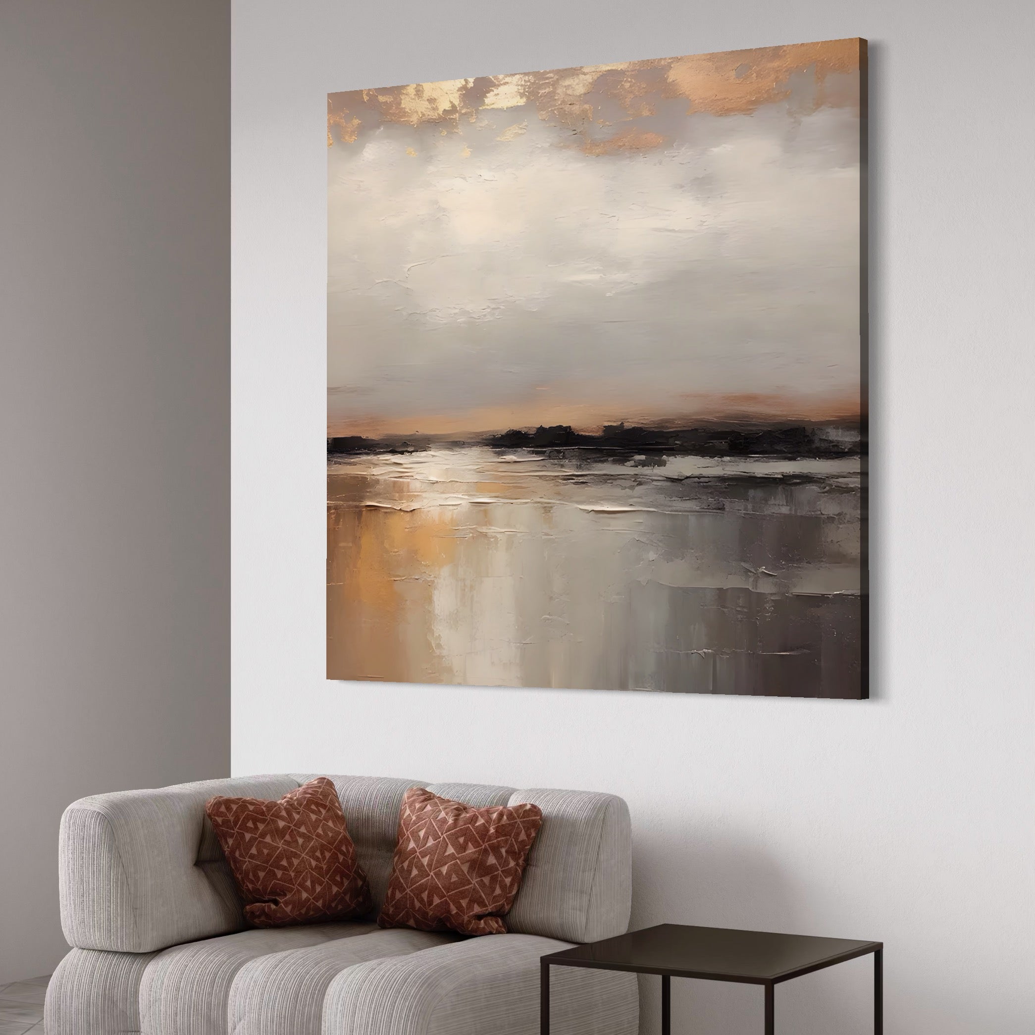 Tablou Canvas Premium LuxCanva® A1582, Valuri Abstracte , Dormitor, Plaja, Mare, Nisip, Decorativ, Living, Culori Vibrante