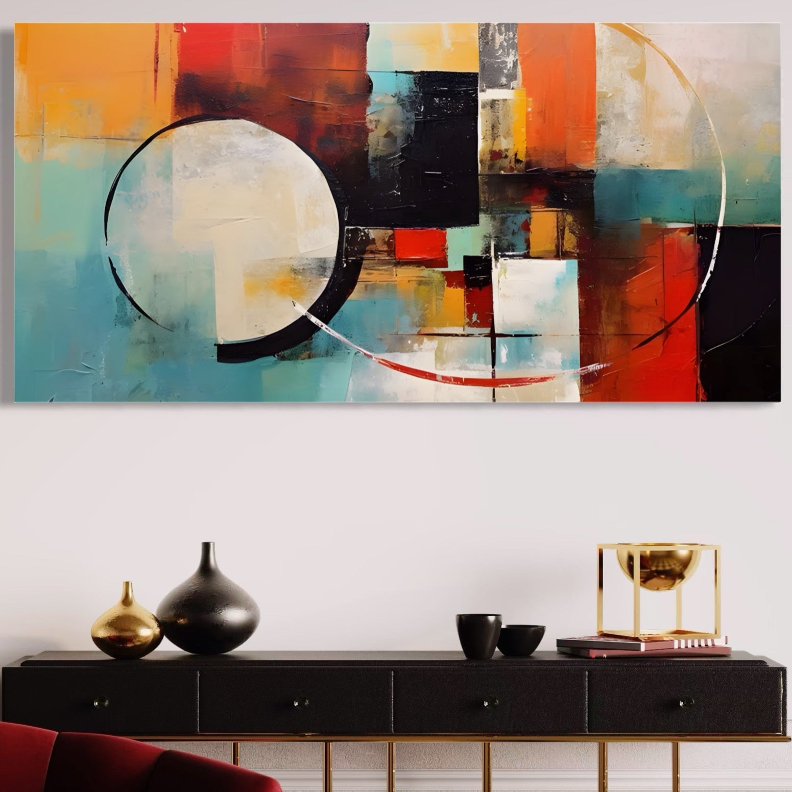 Tablou Canvas Premium LuxCanva® A1583, Melodia Infinitului , Dormitor, Abstract, Decorativ, Armonie, Living, Culori Vibrante