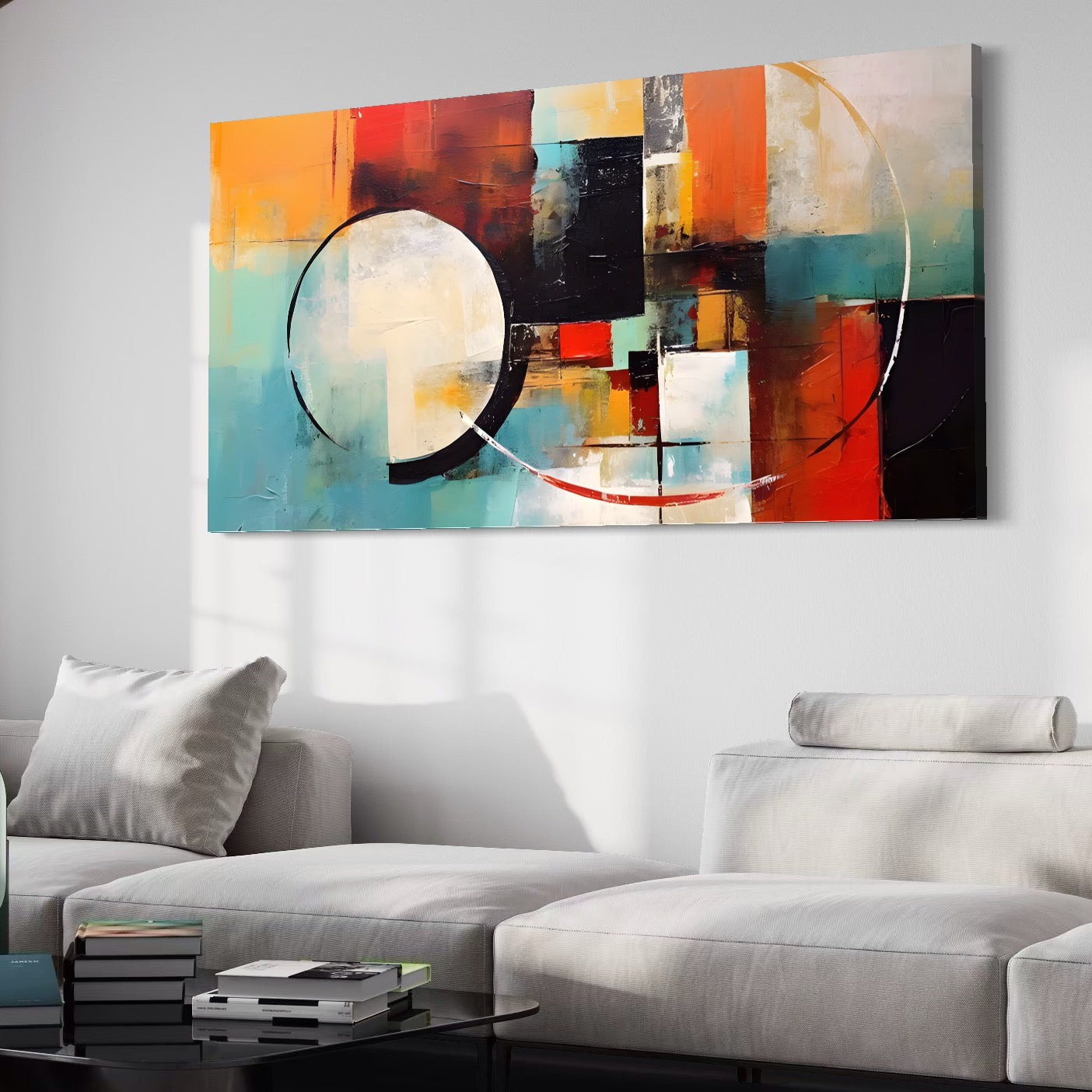 Tablou Canvas Premium LuxCanva® A1583, Melodia Infinitului , Dormitor, Abstract, Decorativ, Armonie, Living, Culori Vibrante