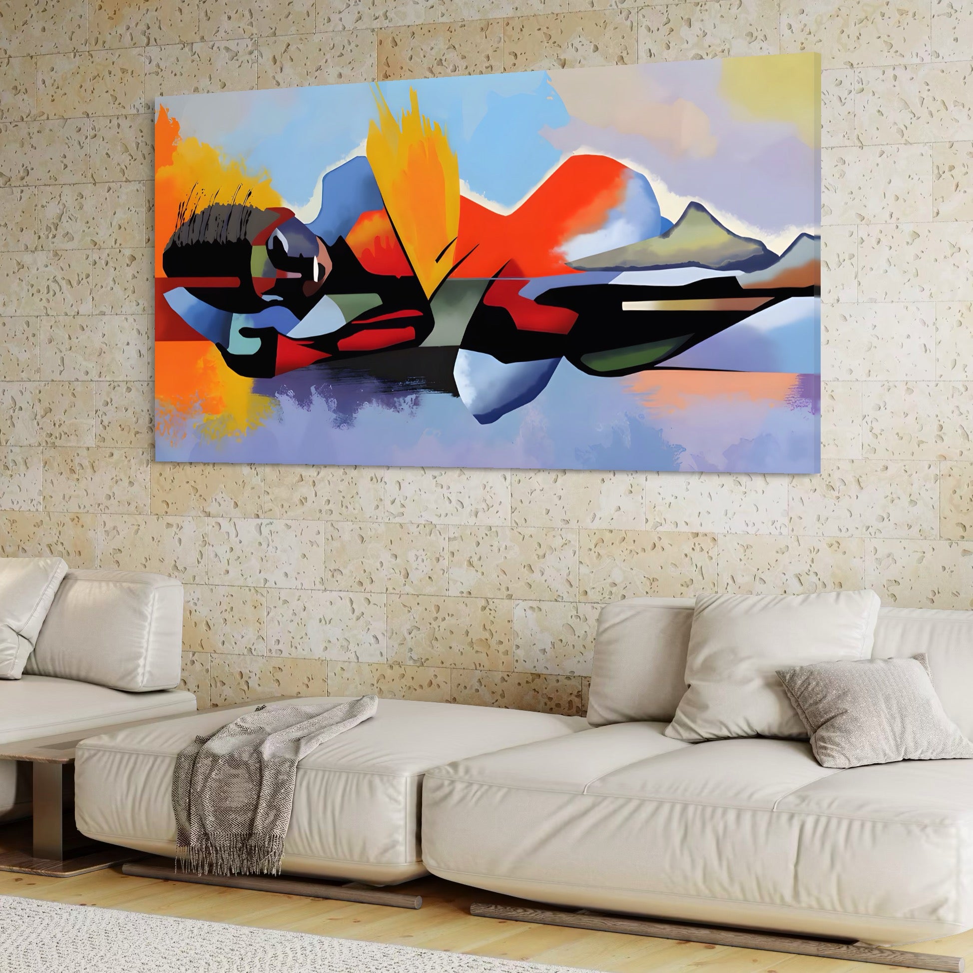 Tablou Canvas Premium LuxCanva® A1584, Somn Lin ,  Room, Decorativ, Abstract, Fata, Living, Culori Vibrante