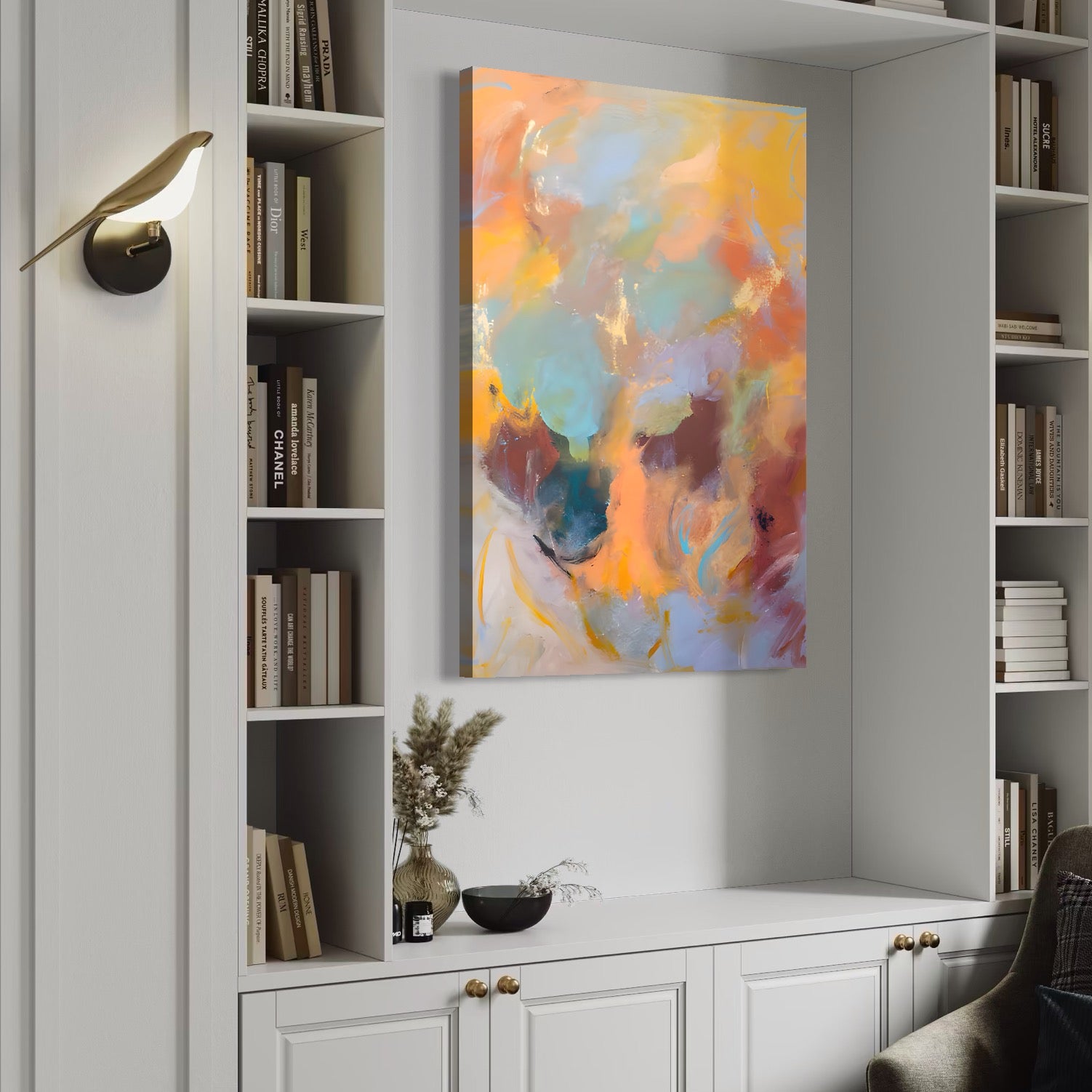 Tablou Canvas Premium LuxCanva® A1589, Pata Colorata , Dormitor, Infuzie De Culoare, Decorativ, Abstract, Living, Culori Vibrante