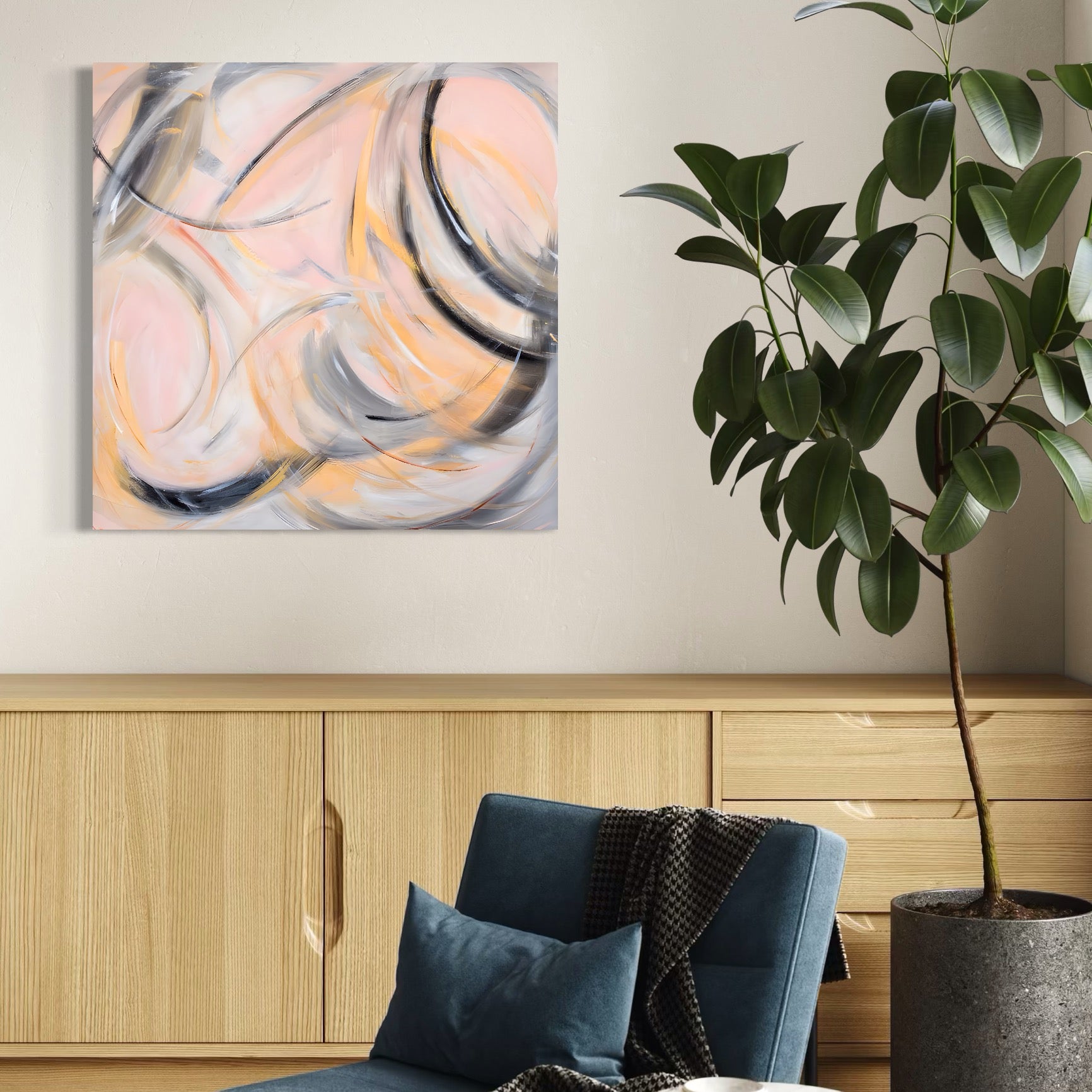 Tablou Canvas Premium LuxCanva® A1590, Exprimare Libera , Dormitor, Cercuri De Culoare, Decorativ, Abstract, Living, Culori Vibrante