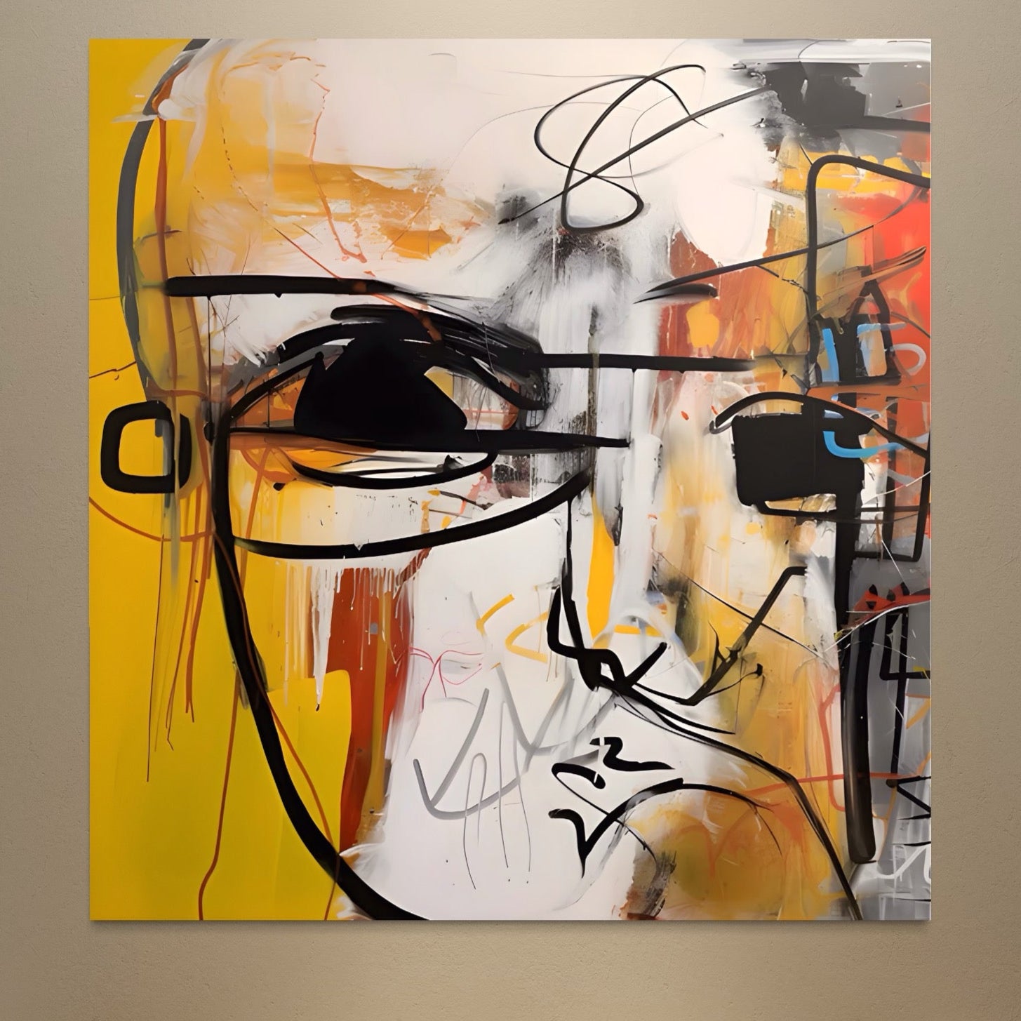 Tablou Canvas Premium LuxCanva® A1598, Abstract Face , Dormitor, Fata, Sentimente, Vibratie Vizuala, Living, Culori Vibrante