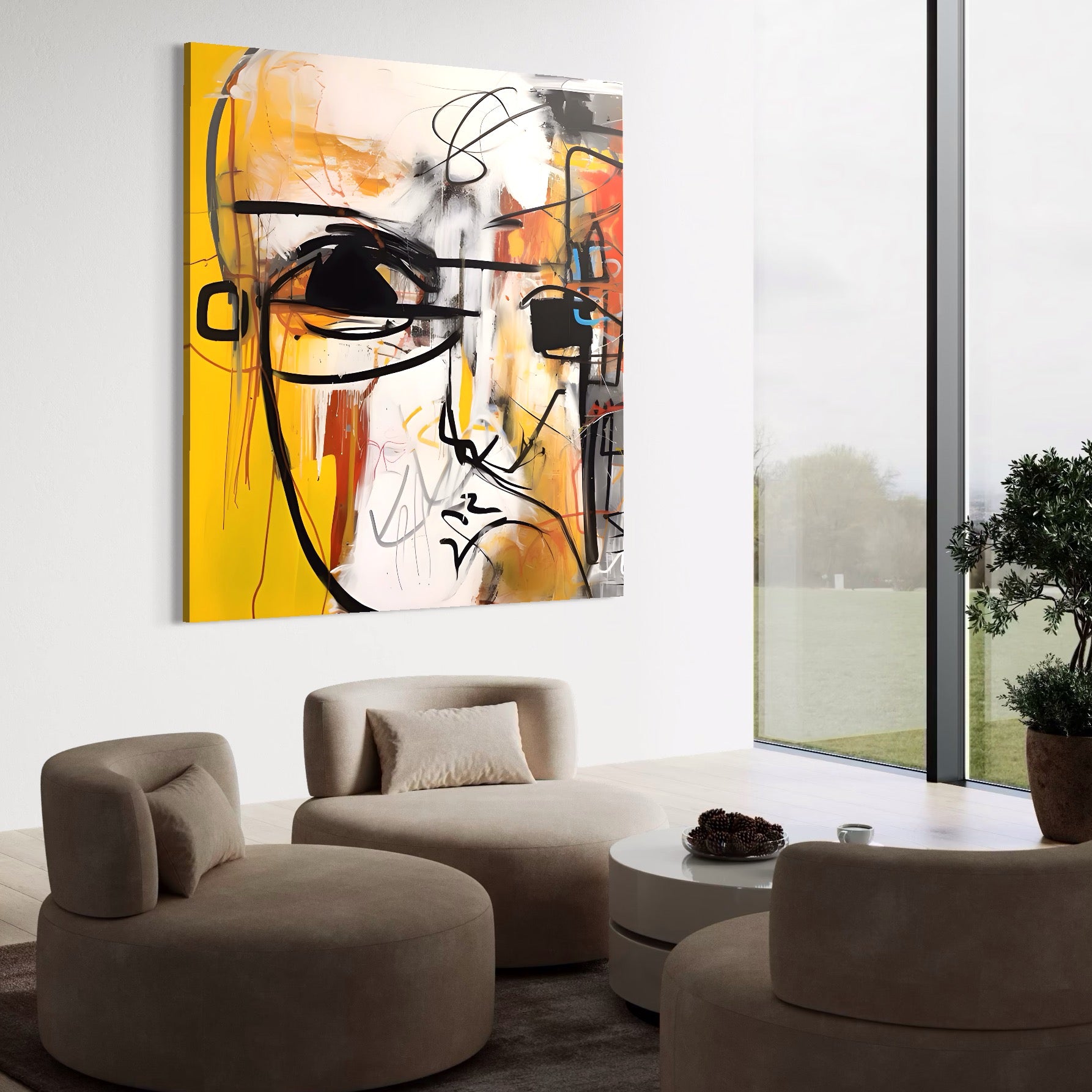 Tablou Canvas Premium LuxCanva® A1598, Abstract Face , Dormitor, Fata, Sentimente, Vibratie Vizuala, Living, Culori Vibrante