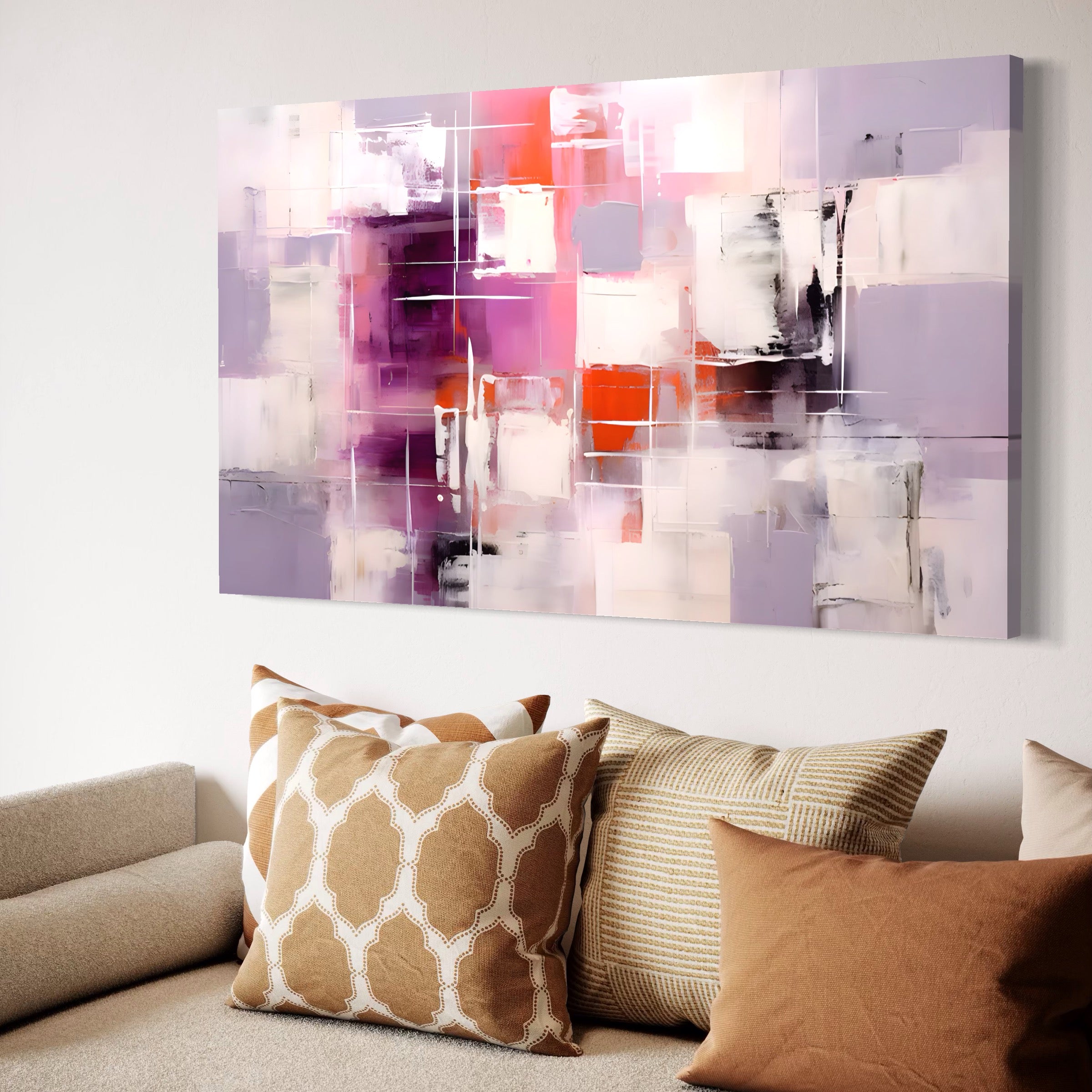 Tablou Canvas Premium LuxCanva® A1599, Contraste Purpurii , Dormitor, Lila, Lavanda, Mov, Vibratie Vizuala, Living, Culori Vibrante