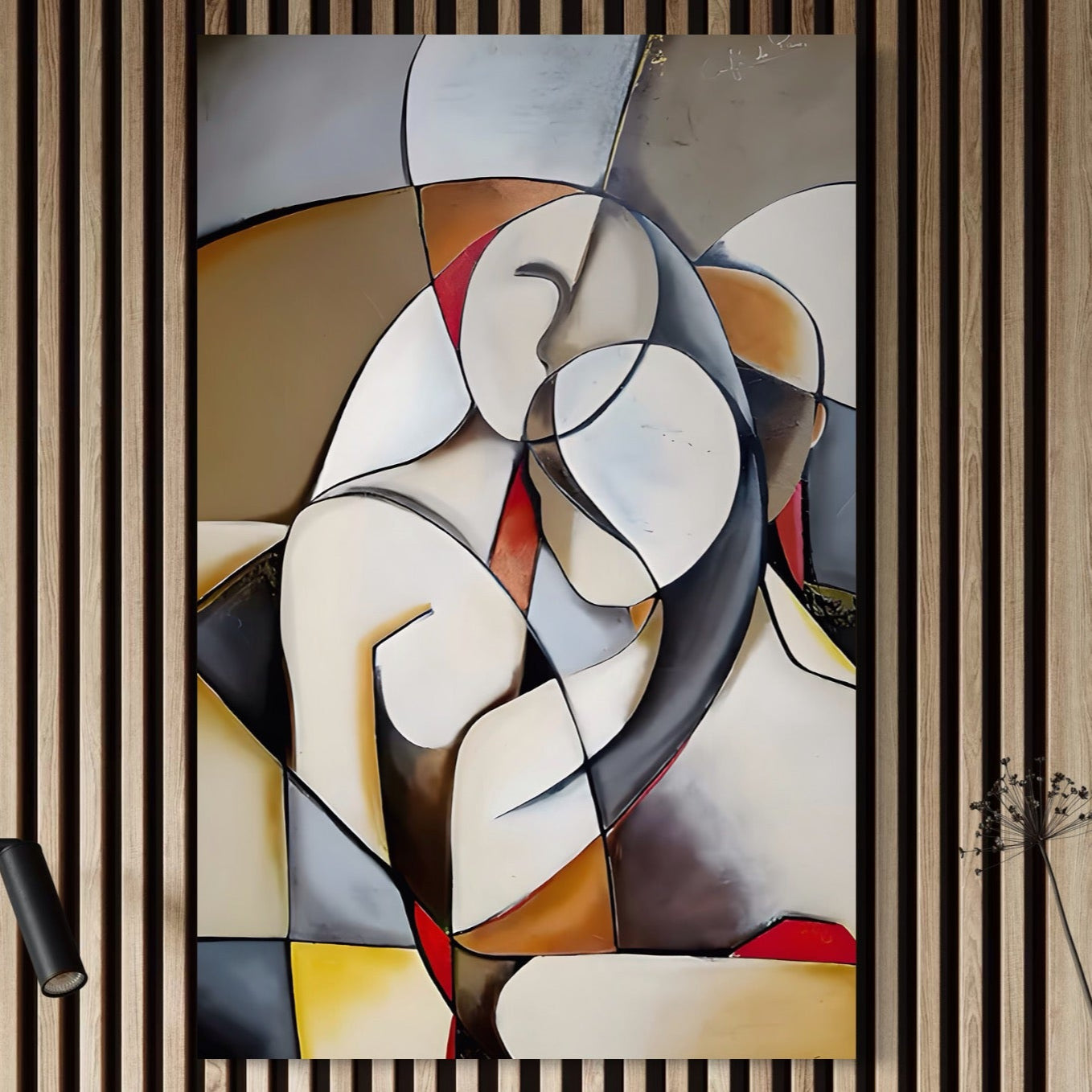 Tablou Canvas Premium LuxCanva® A1604, Un Cuplu Abstract ,  Living, Iubire, Familie, Imbratisare, Dormitor, Culori Vibrante