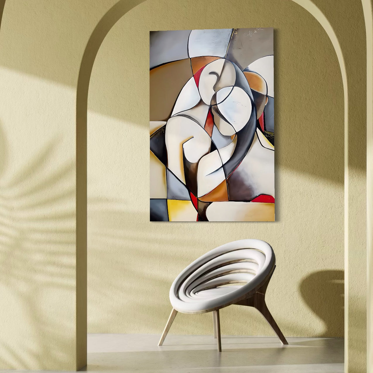 Tablou Canvas Premium LuxCanva® A1604, Un Cuplu Abstract ,  Living, Iubire, Familie, Imbratisare, Dormitor, Culori Vibrante