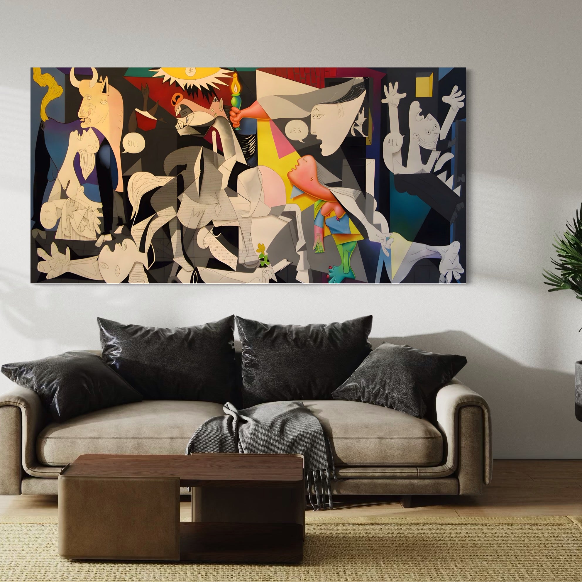 Tablou Canvas Premium LuxCanva® A1609, Guernica , Room, Pablo Picasso, Spatiu Simbolic, Patria Libertatii Basce, Abstract, Dormitor, Culori Vibrante
