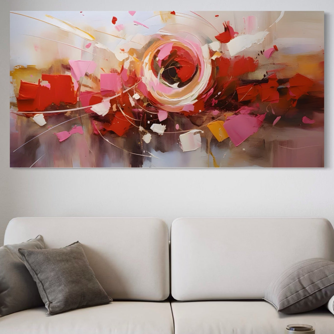 Tablou Canvas Premium LuxCanva® A1611, Abstract Floral , Room, Decorativ, Floare, Amestec Colorat, Dormitor, Culori Vibrante